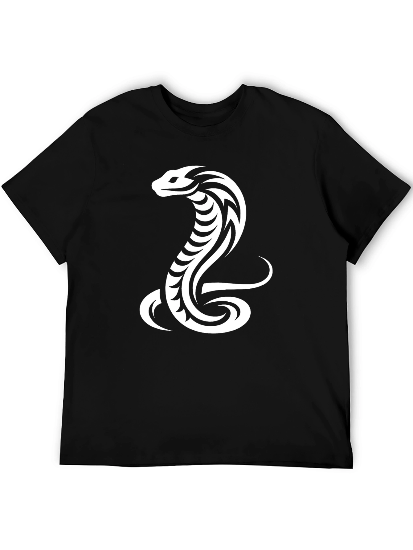 Black Tribal Cobra Graphic Black T-Shirt view 5