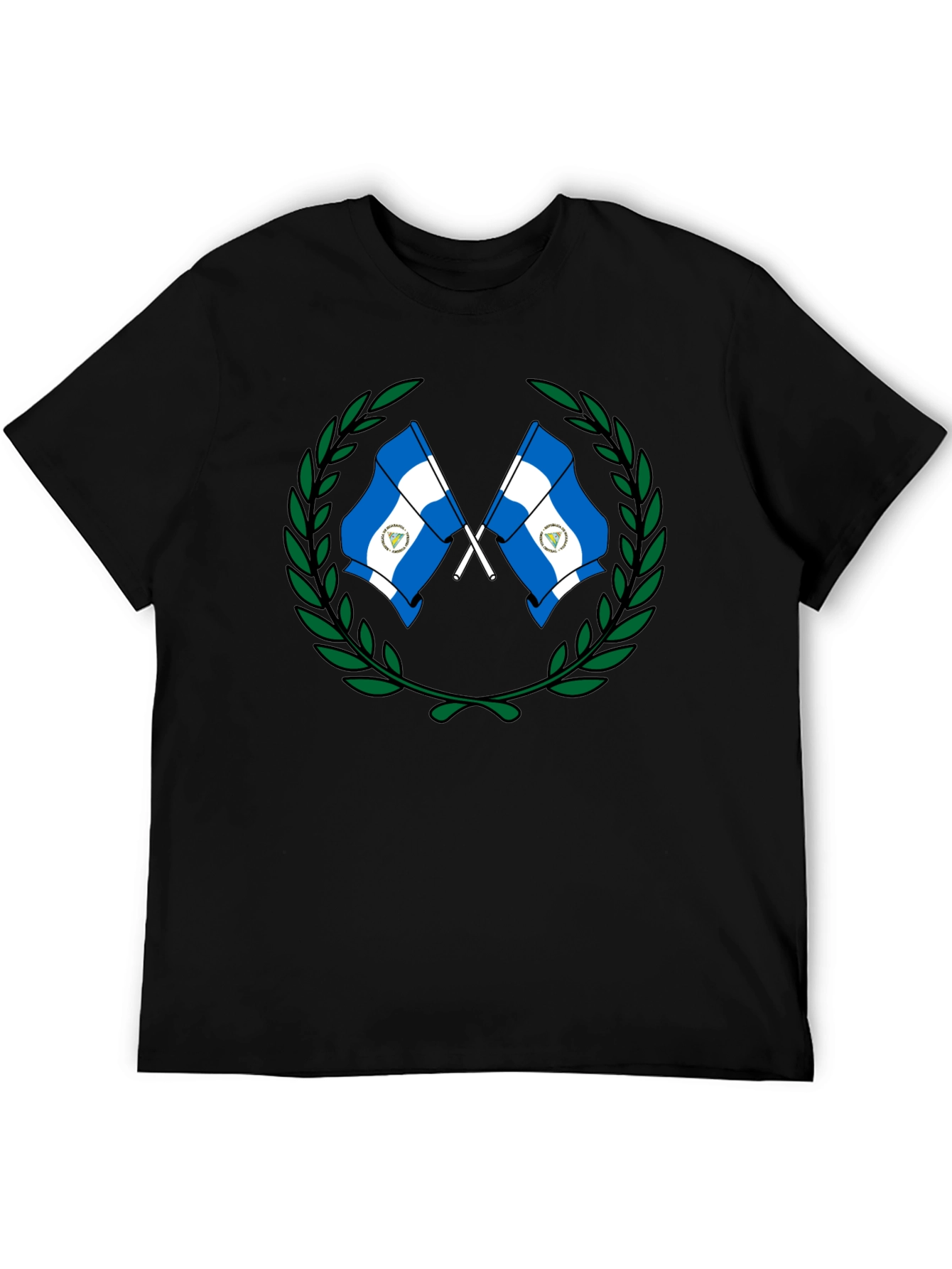 Black Nicaragua Flag T-Shirt view 5