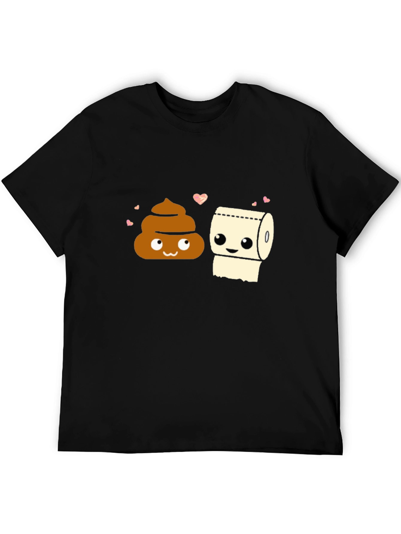 Black Funny Poop & Toilet Paper Matching Couple T-Shirt view 5