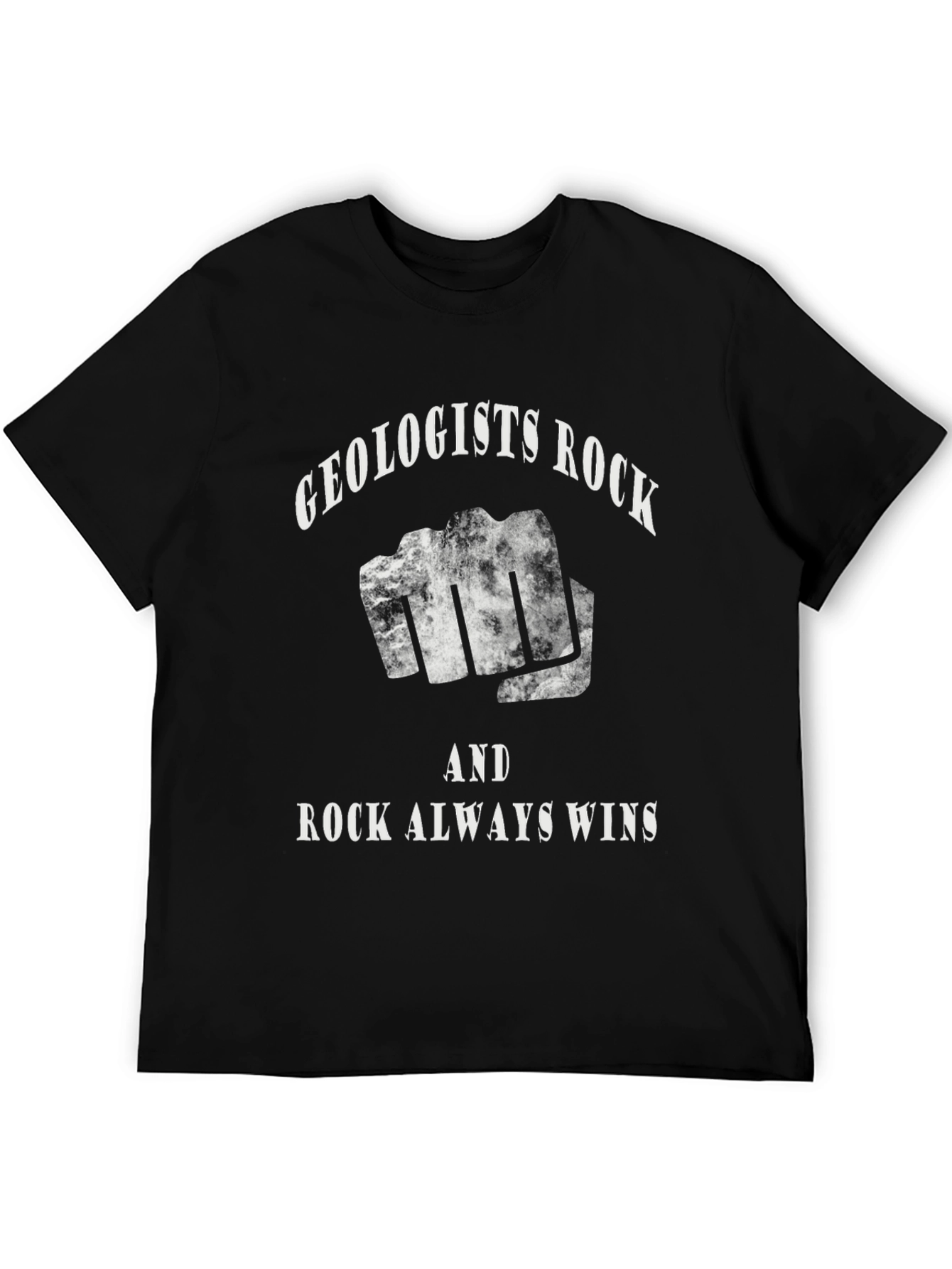 Black Geologists Rock T-Shirt - Rock Always Wins! view 5