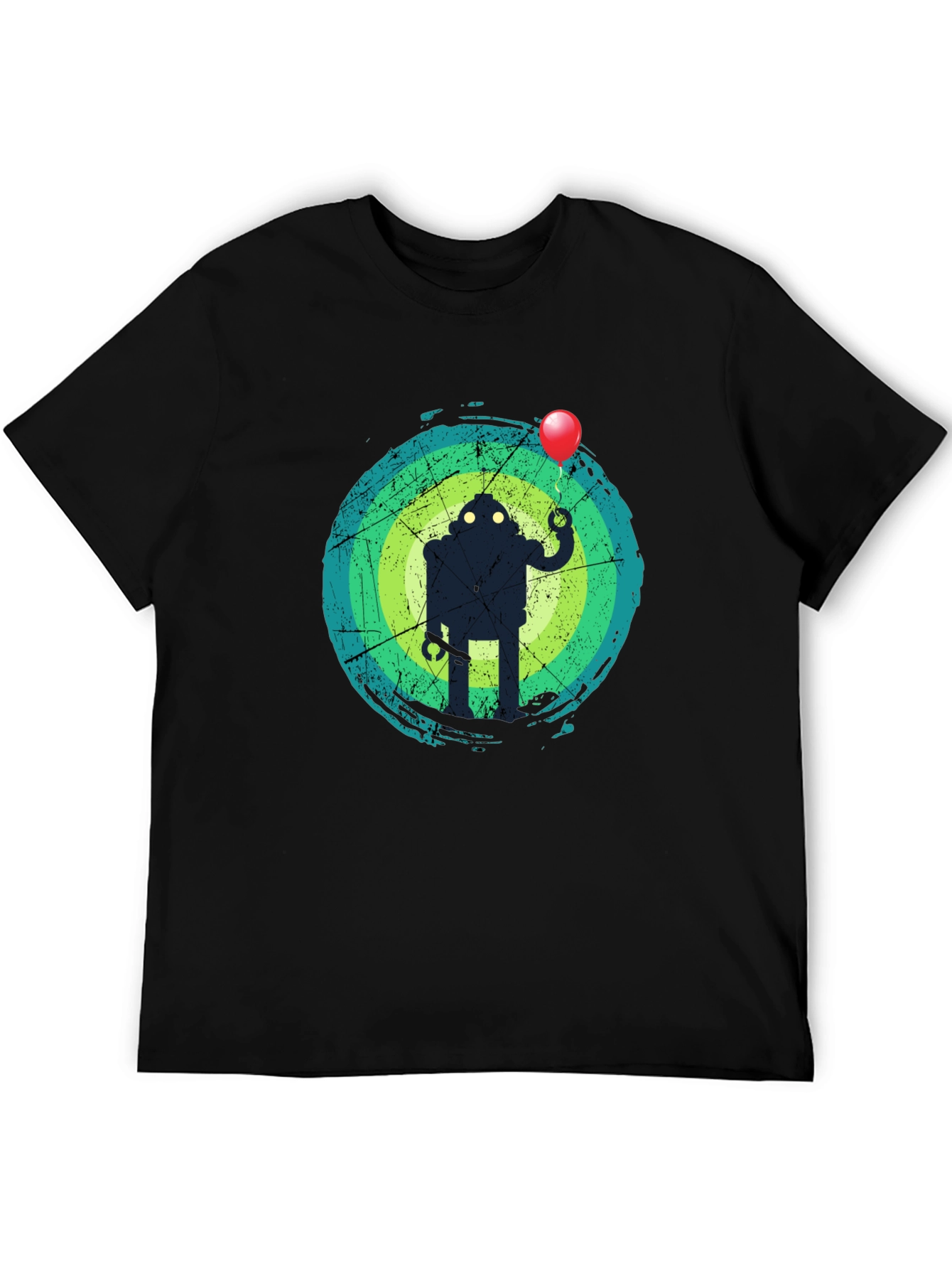 Black Robot Balloon Graphic Tee - Trendy Men's T-Shirt view 5