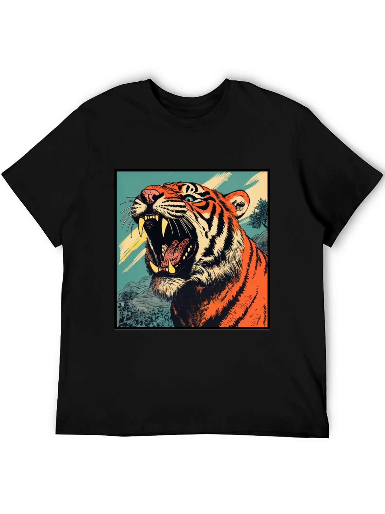 Black Tiger Graphic Tee - Bold Animal Print Shirt view 5