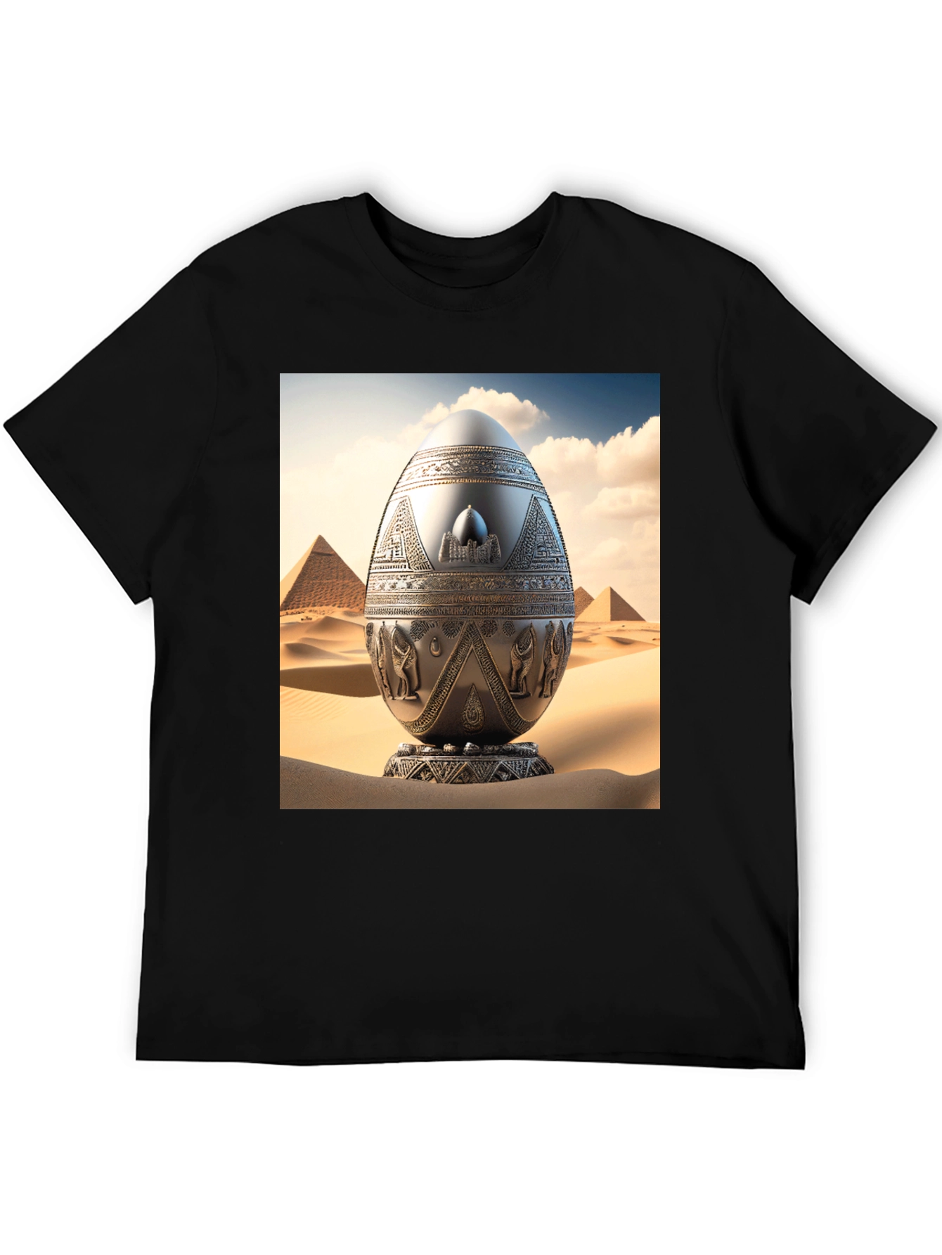 Black Egyptian Egg T-Shirt - Unique Design view 5