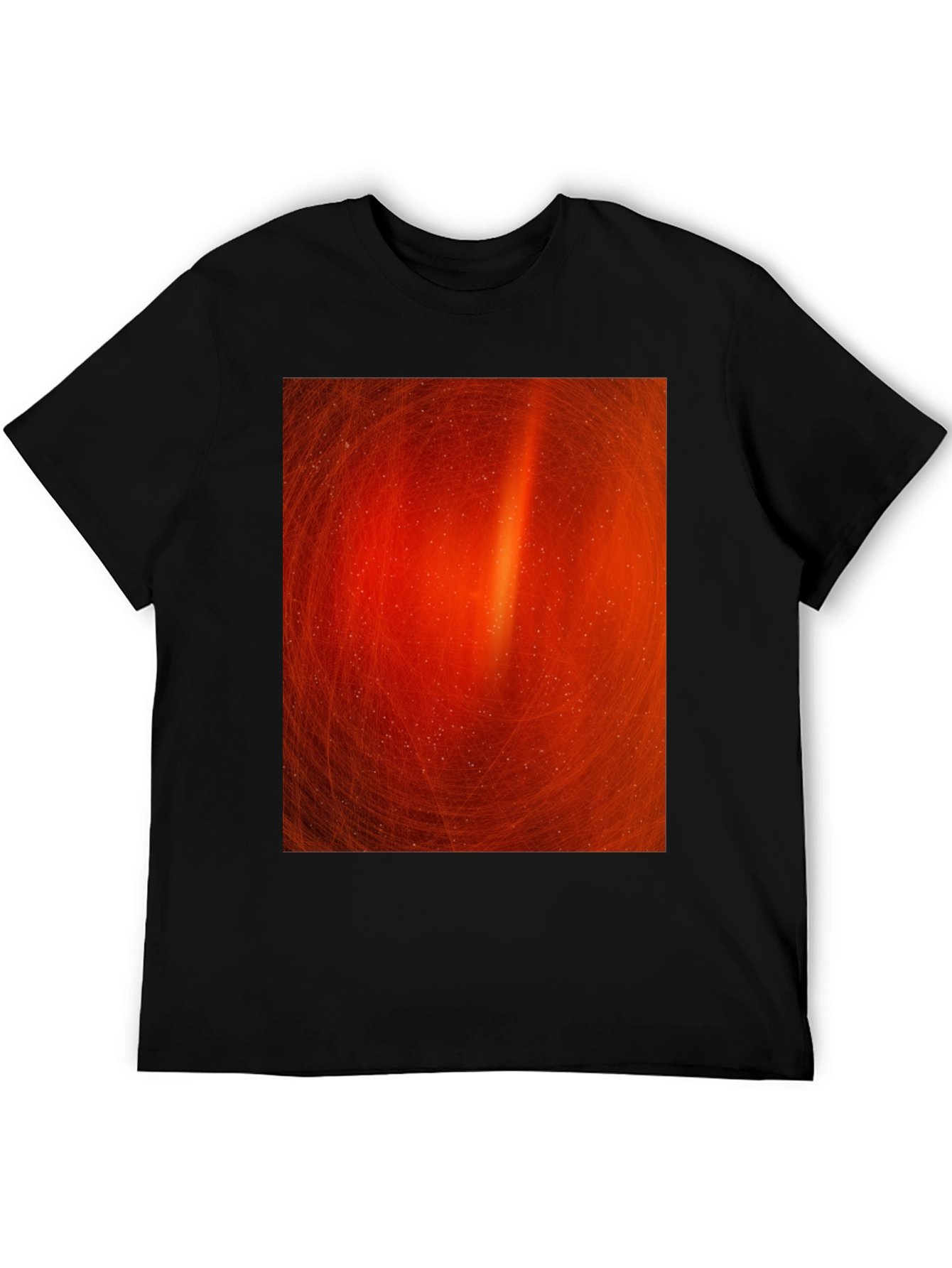 Black Fiery Swirl Black T-Shirt - Modern Art Design view 5