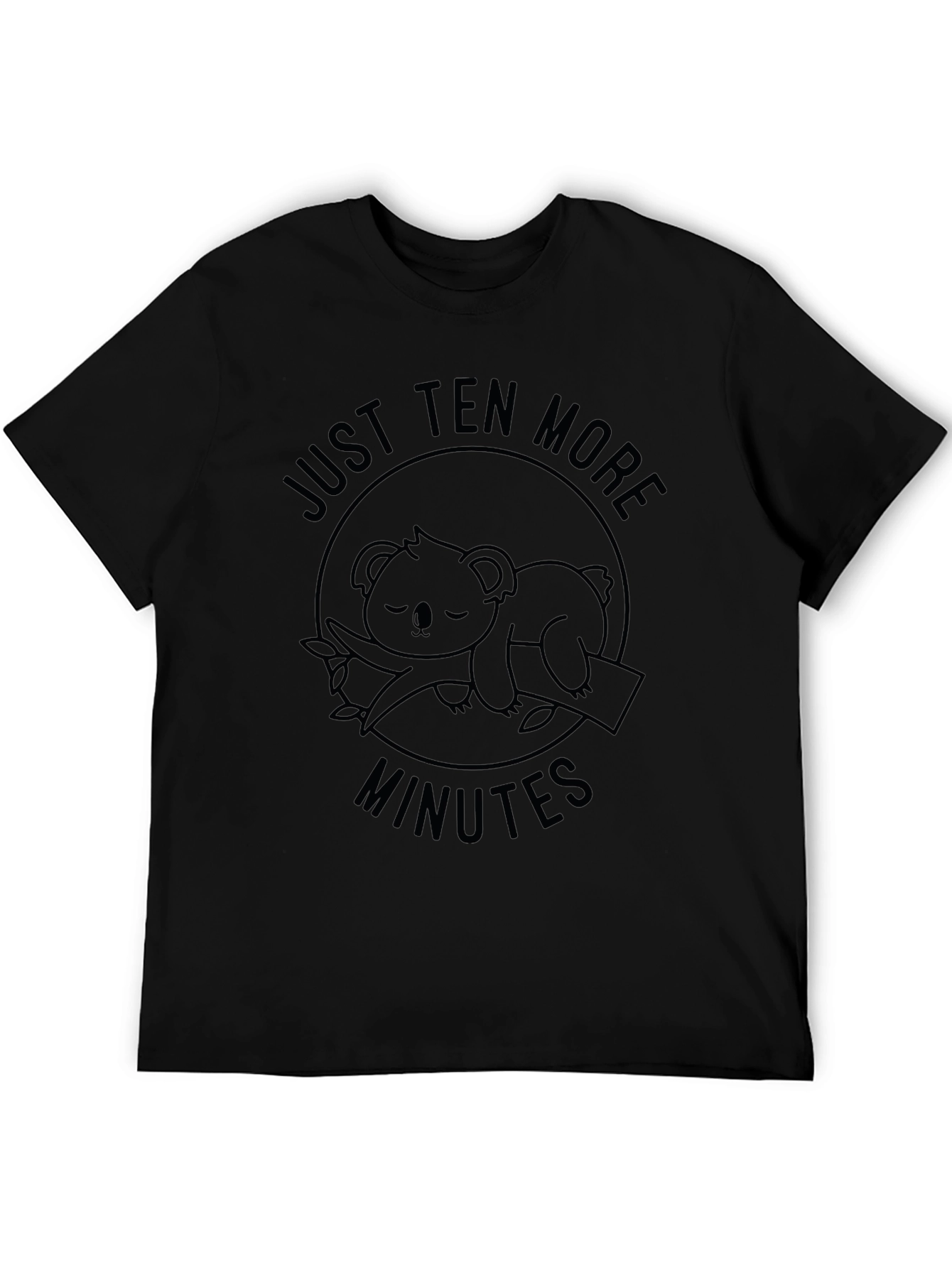 Black Just Ten More Minutes Koala T-Shirt view 5