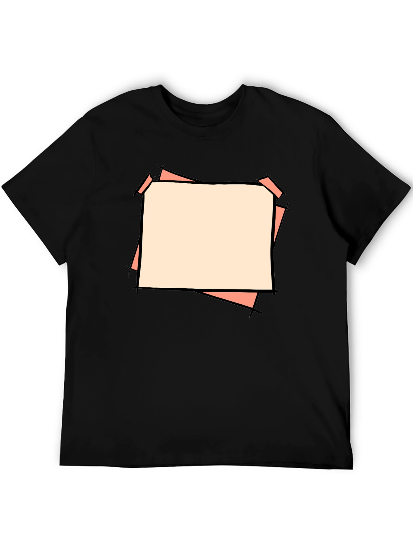 Black Abstract Graphic Black T-Shirt view 5
