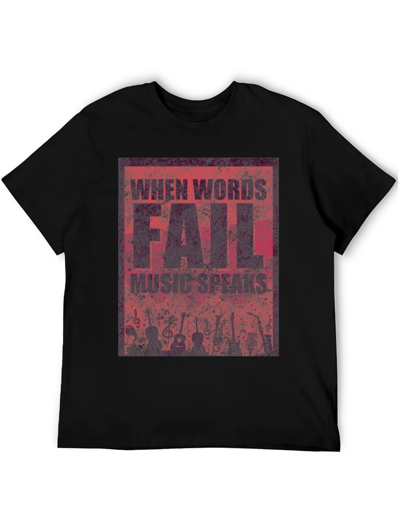 Black Music Speaks T-Shirt - When Words Fail Design view 5