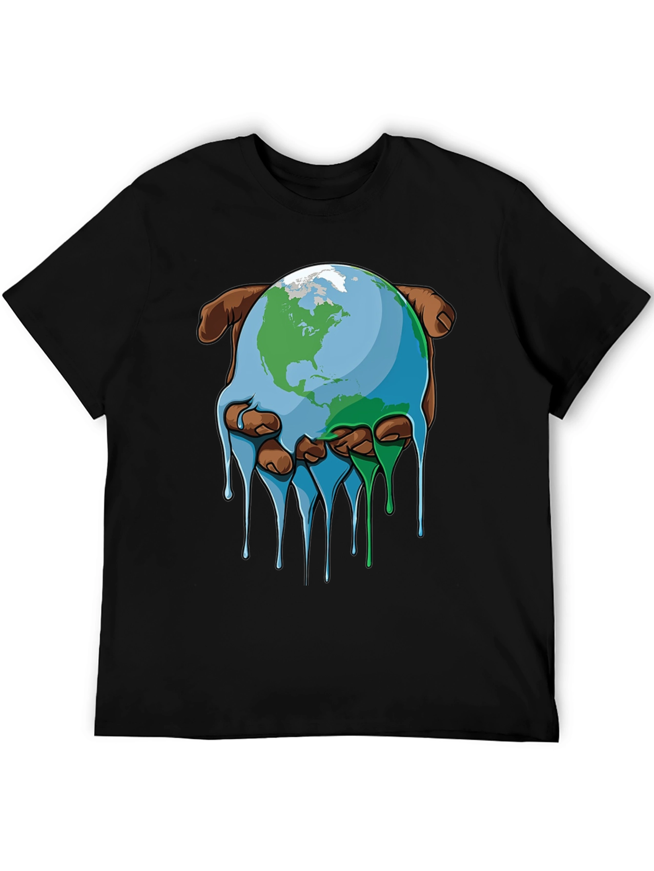 Black Melting Earth Graphic Tee - Save the Planet view 5