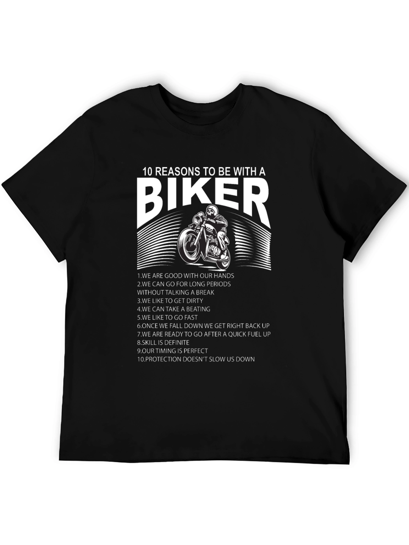 Black 10 Reasons to Date a Biker T-Shirt view 5