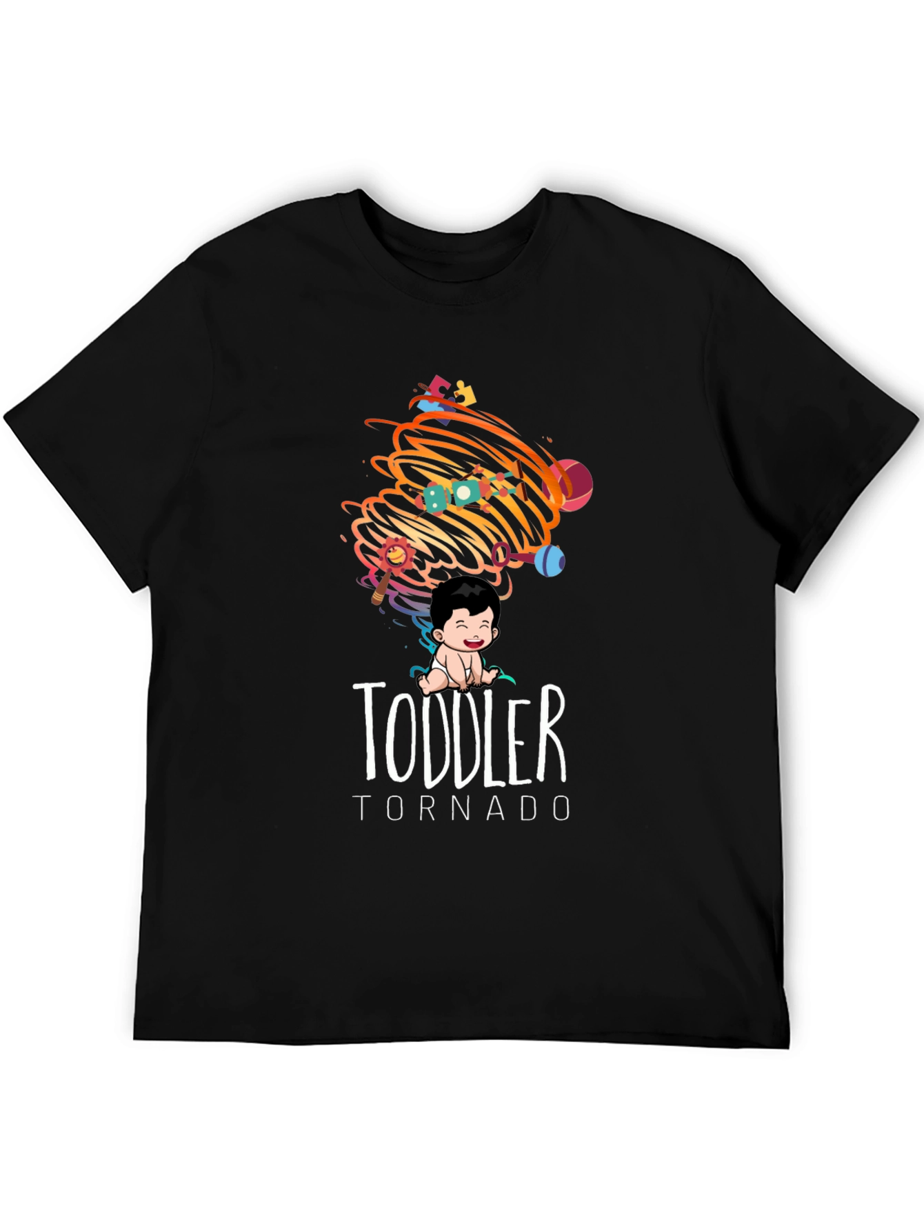 Black Toddler Tornado Graphic Tee - Soft Cotton Comfort view 5