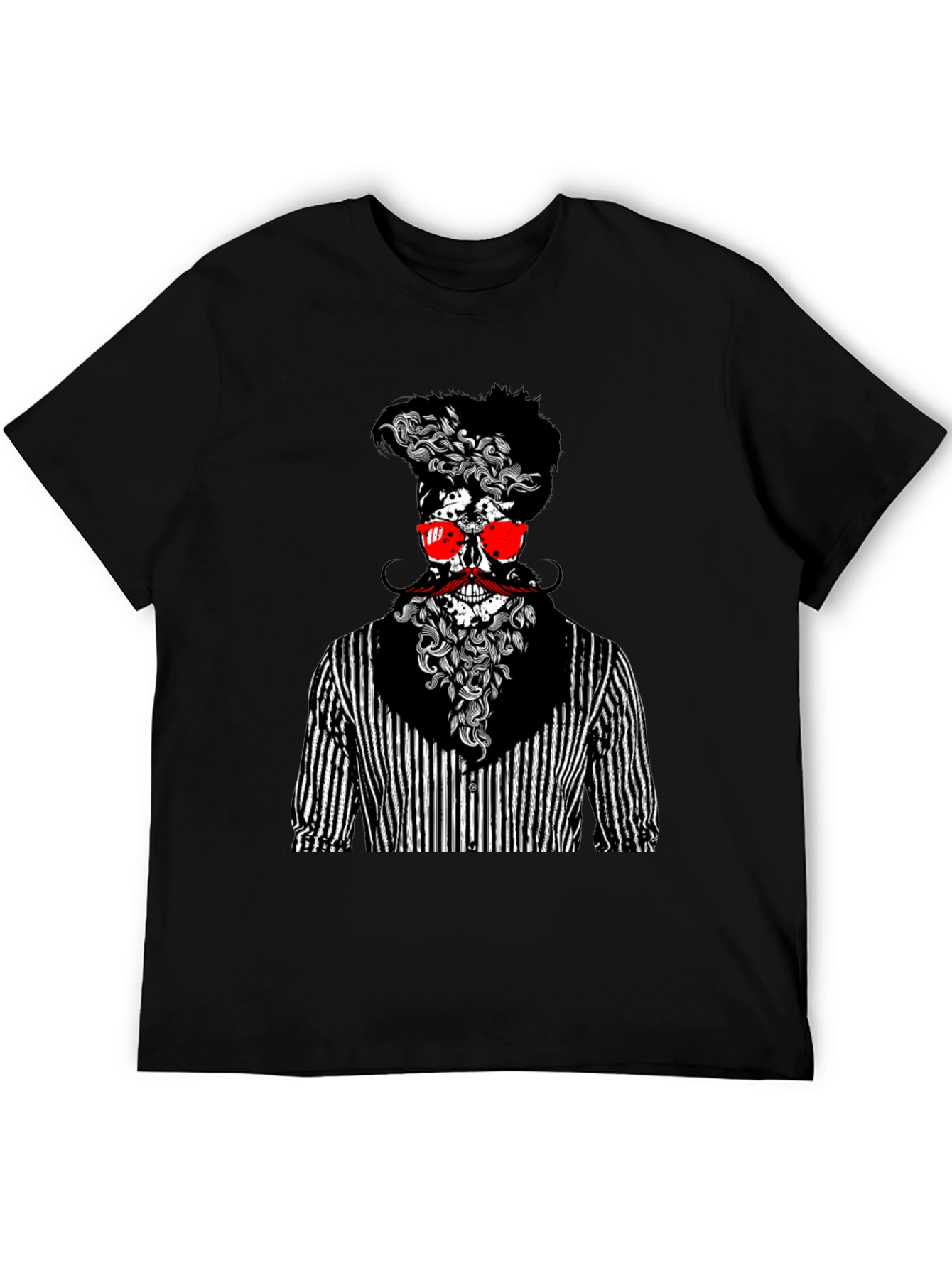 Black Skull Gentleman Graphic Tee - Unique Style view 5