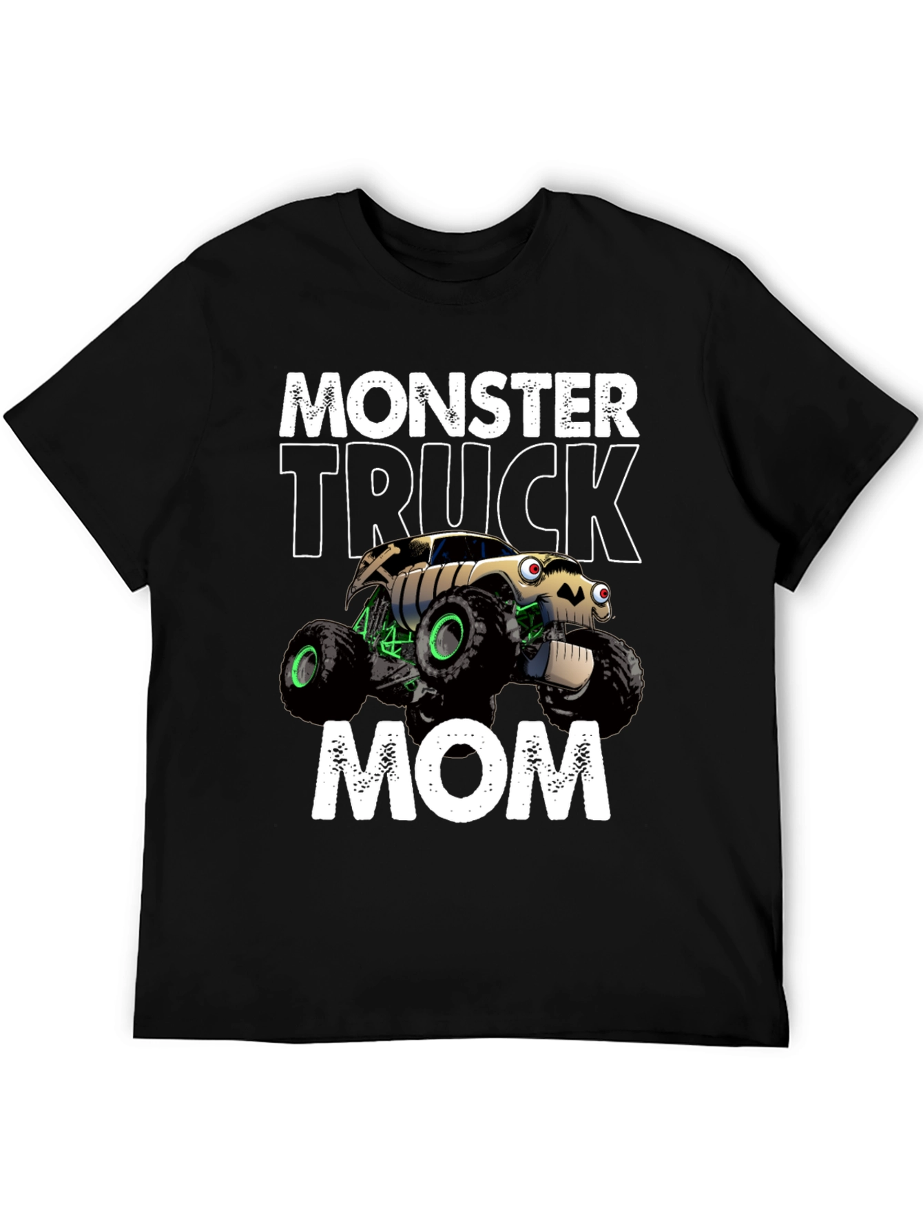 Black Monster Truck Mom T-Shirt - Black Cotton Blend view 5