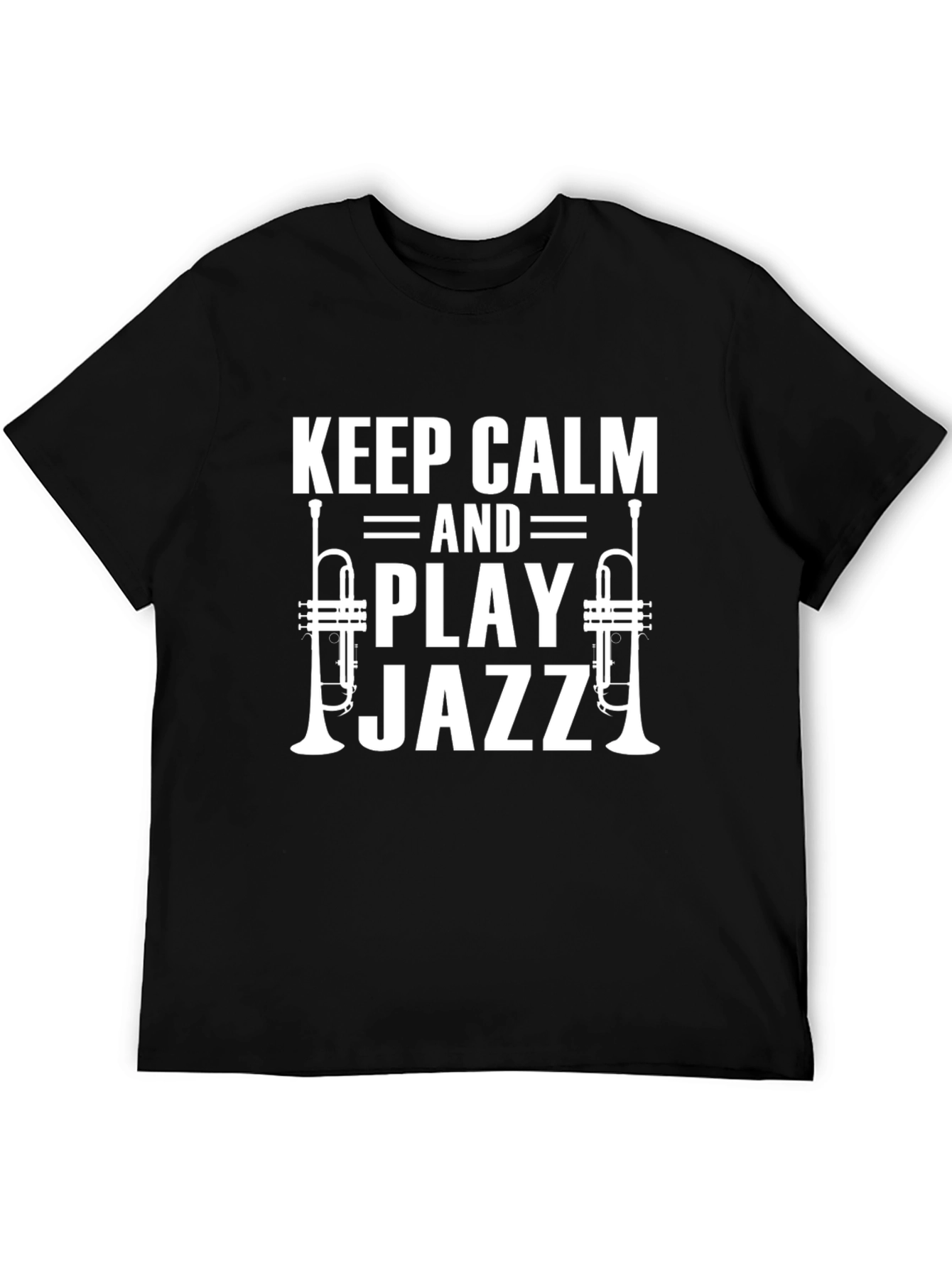 Black Keep Calm Play Jazz T-Shirt - Cool Music Lover Tee view 5