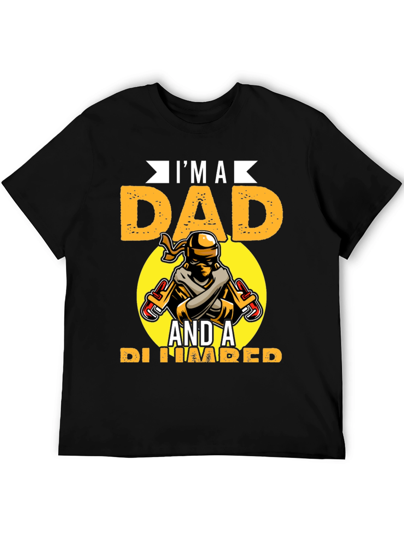 Black I'm A Dad And A Plumber Graphic Tee view 5
