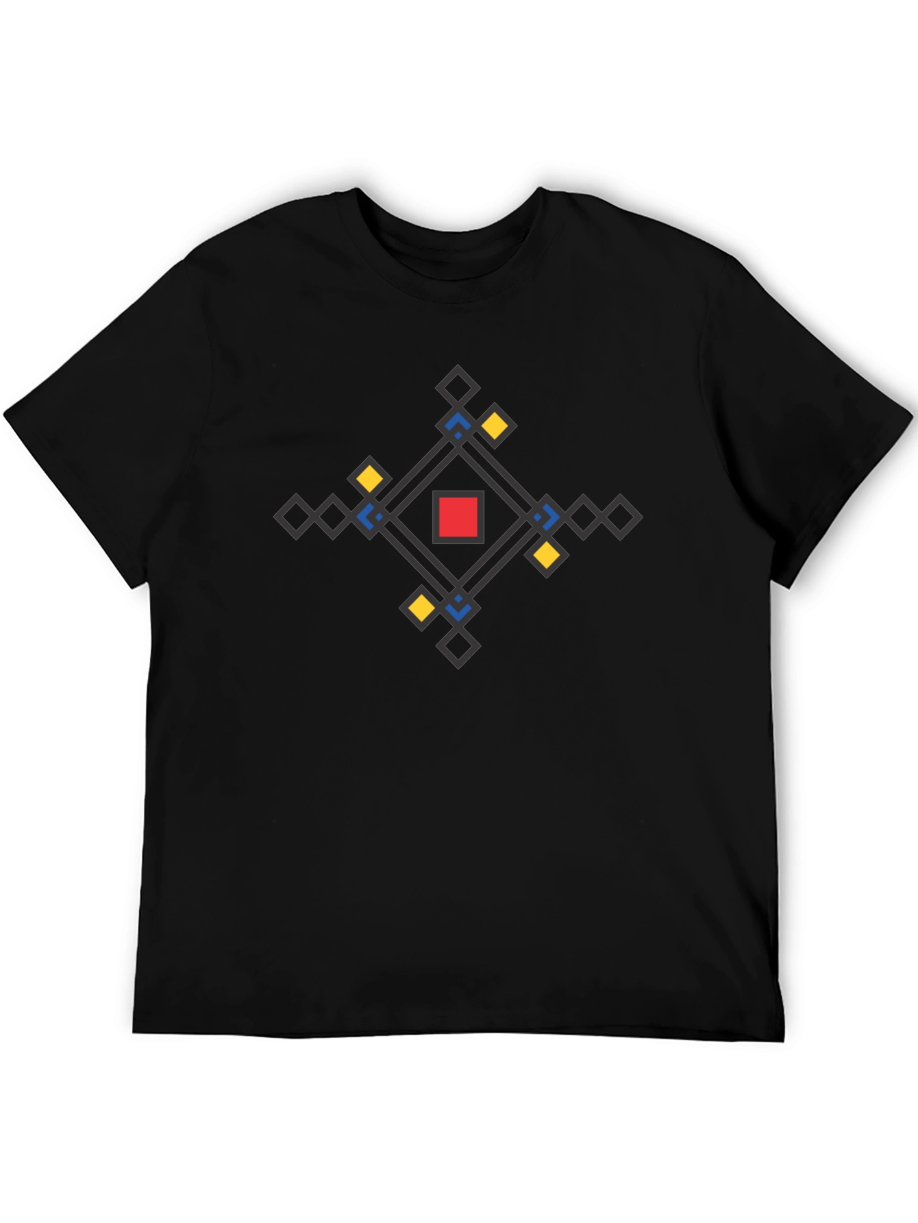 Black Geometric Print Black T-Shirt view 5