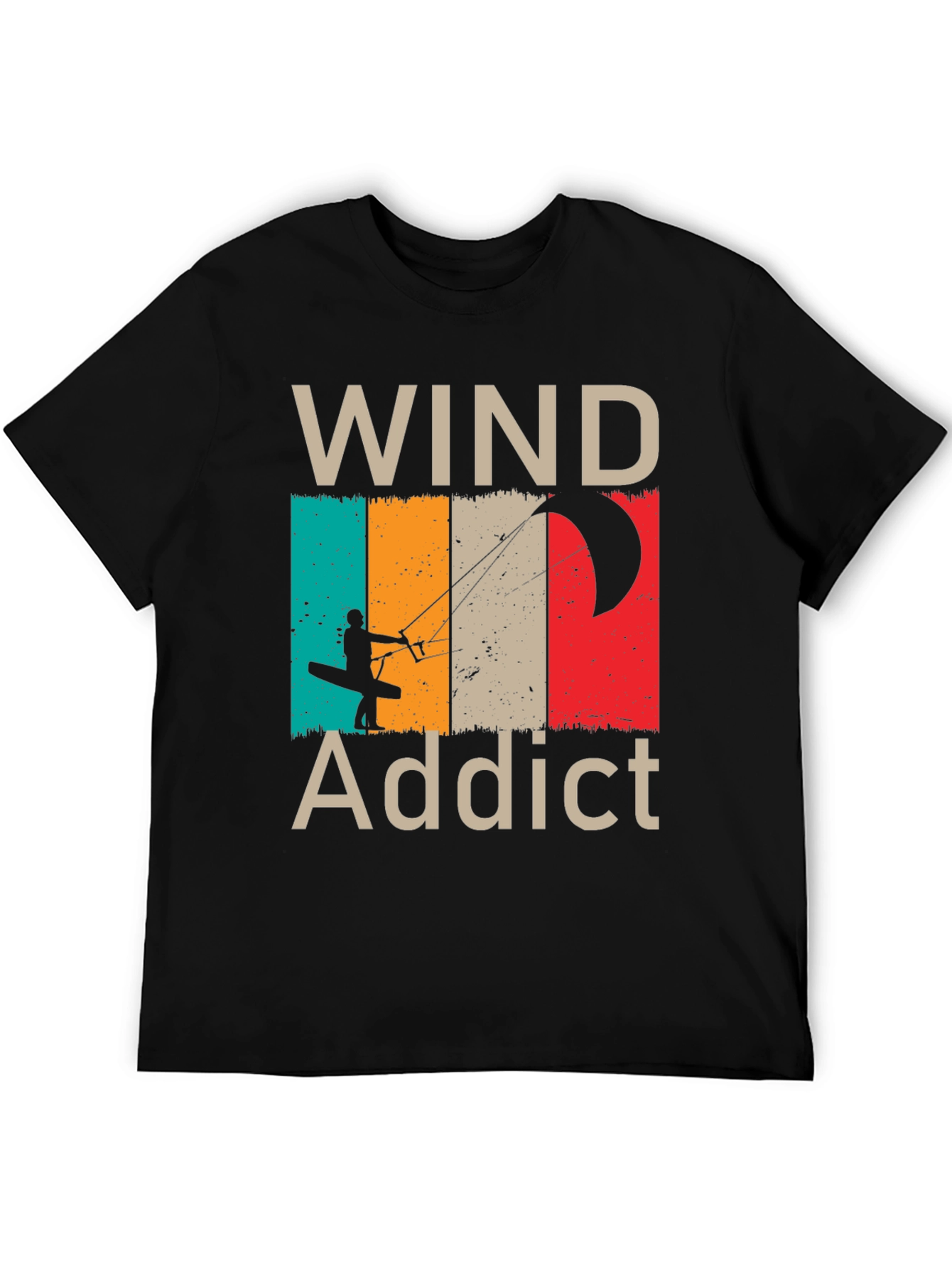 Black Wind Addict T-Shirt - Kiteboarding Design view 5