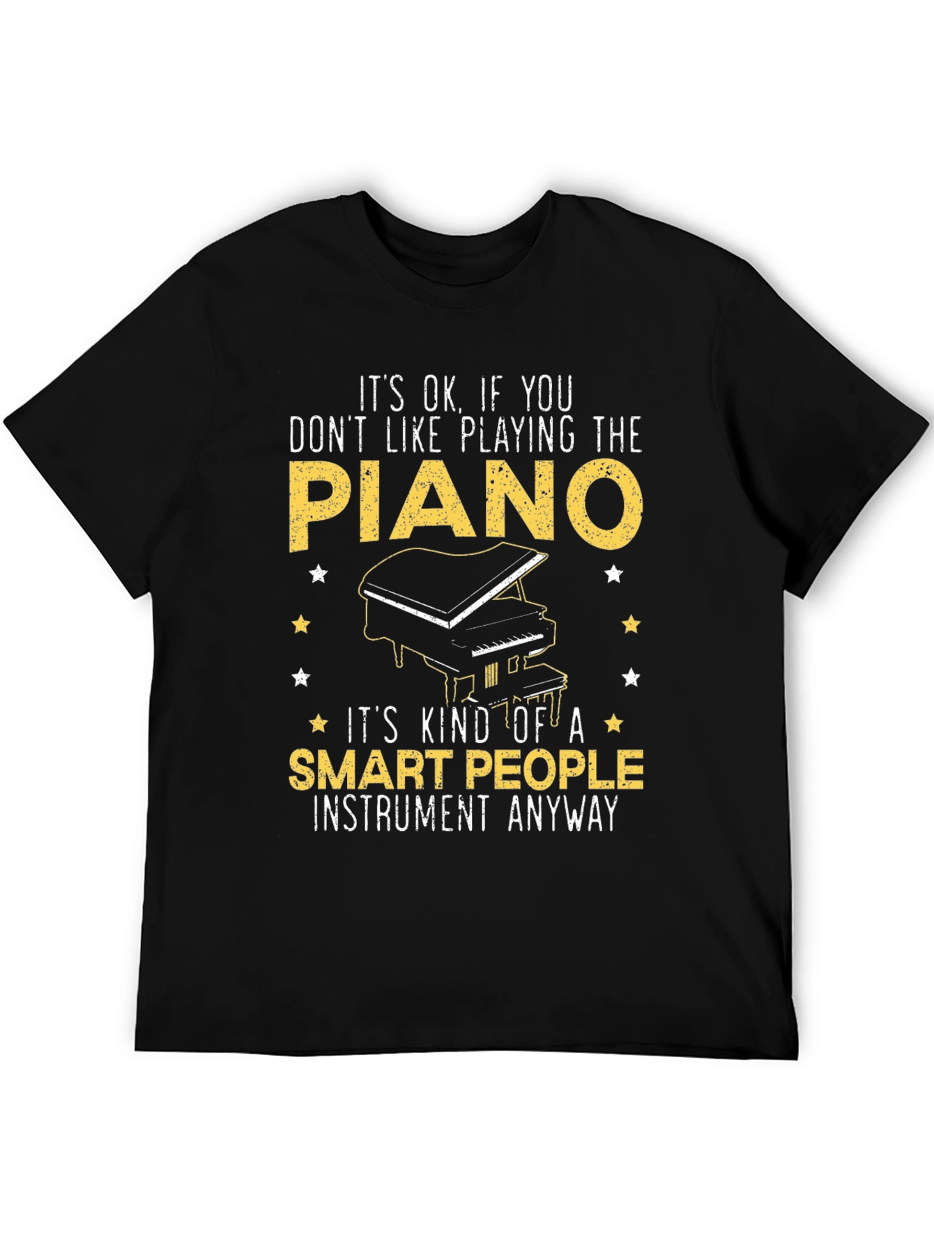 Black Piano Lover Tee - Smart People Instrument view 5