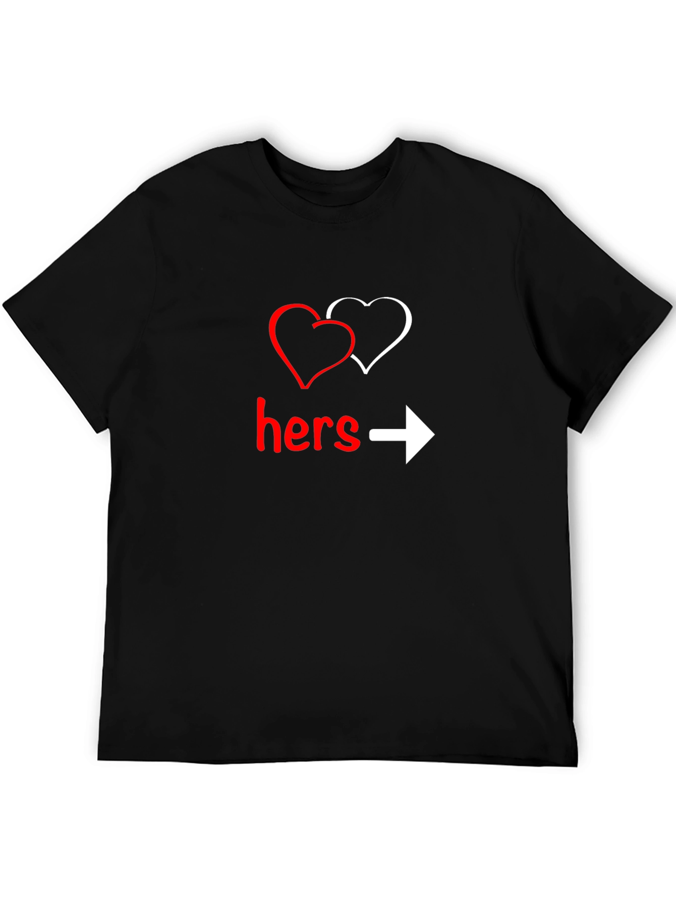 Black Hers Graphic T-Shirt - Valentine's Day Gift view 5