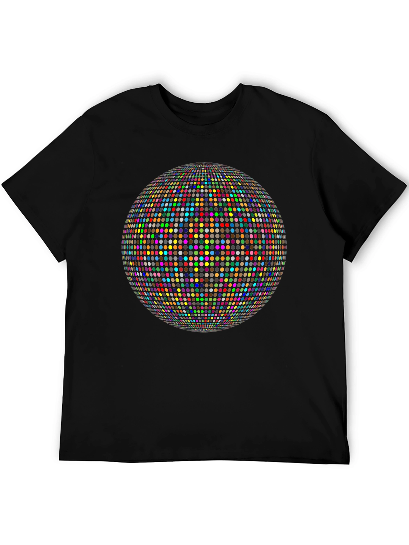 Black Dotted Disco Ball Graphic Tee view 5