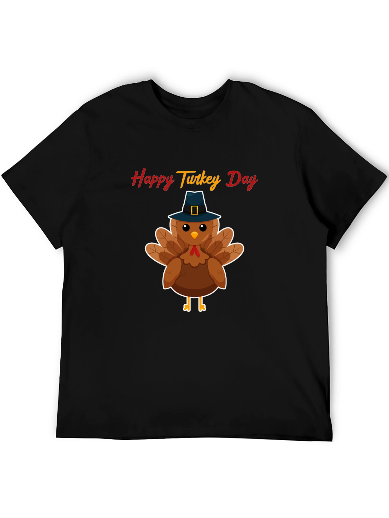 Black Happy Turkey Day T-Shirt view 5