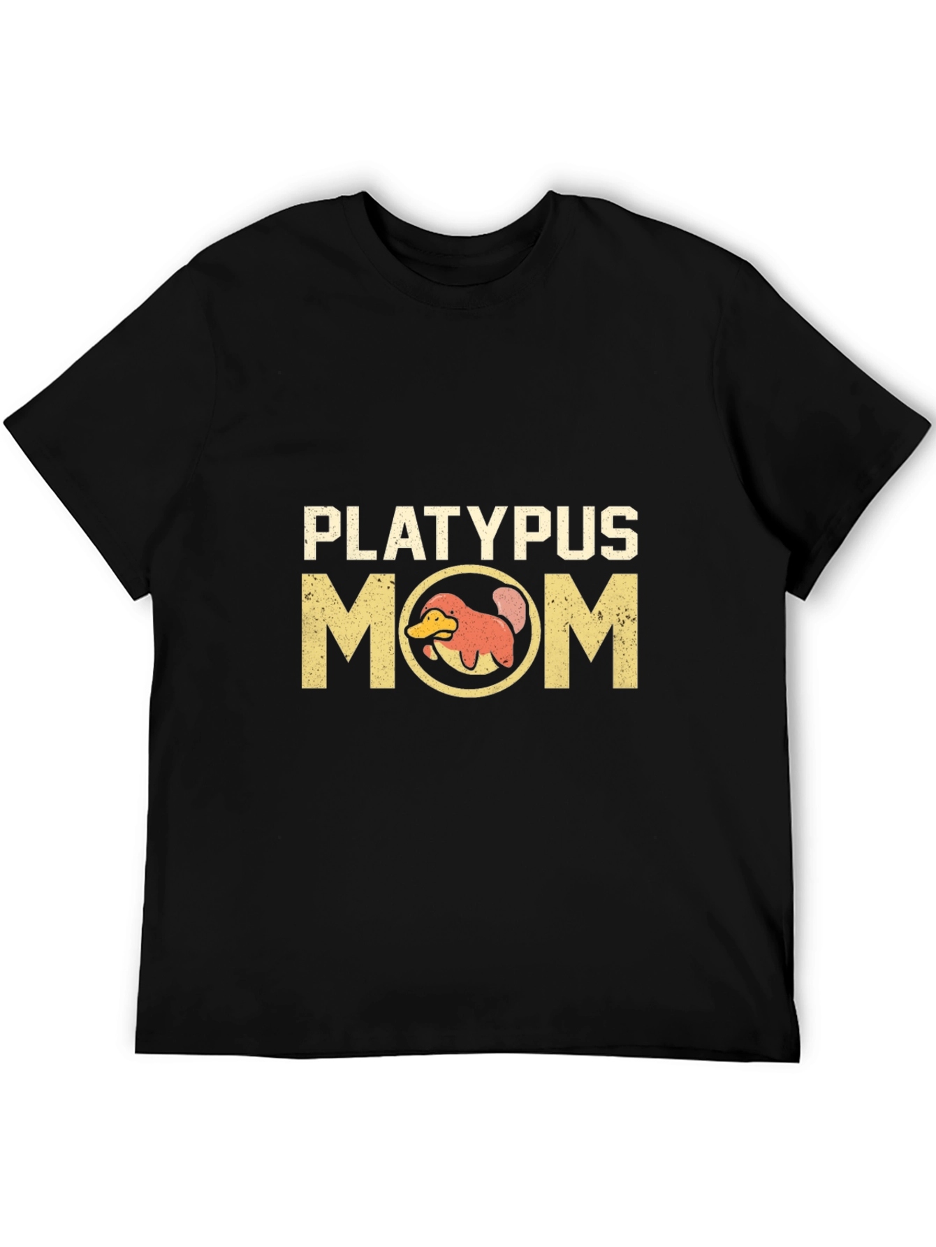 Black Platypus Mom Black T-Shirt Novelty Design view 5