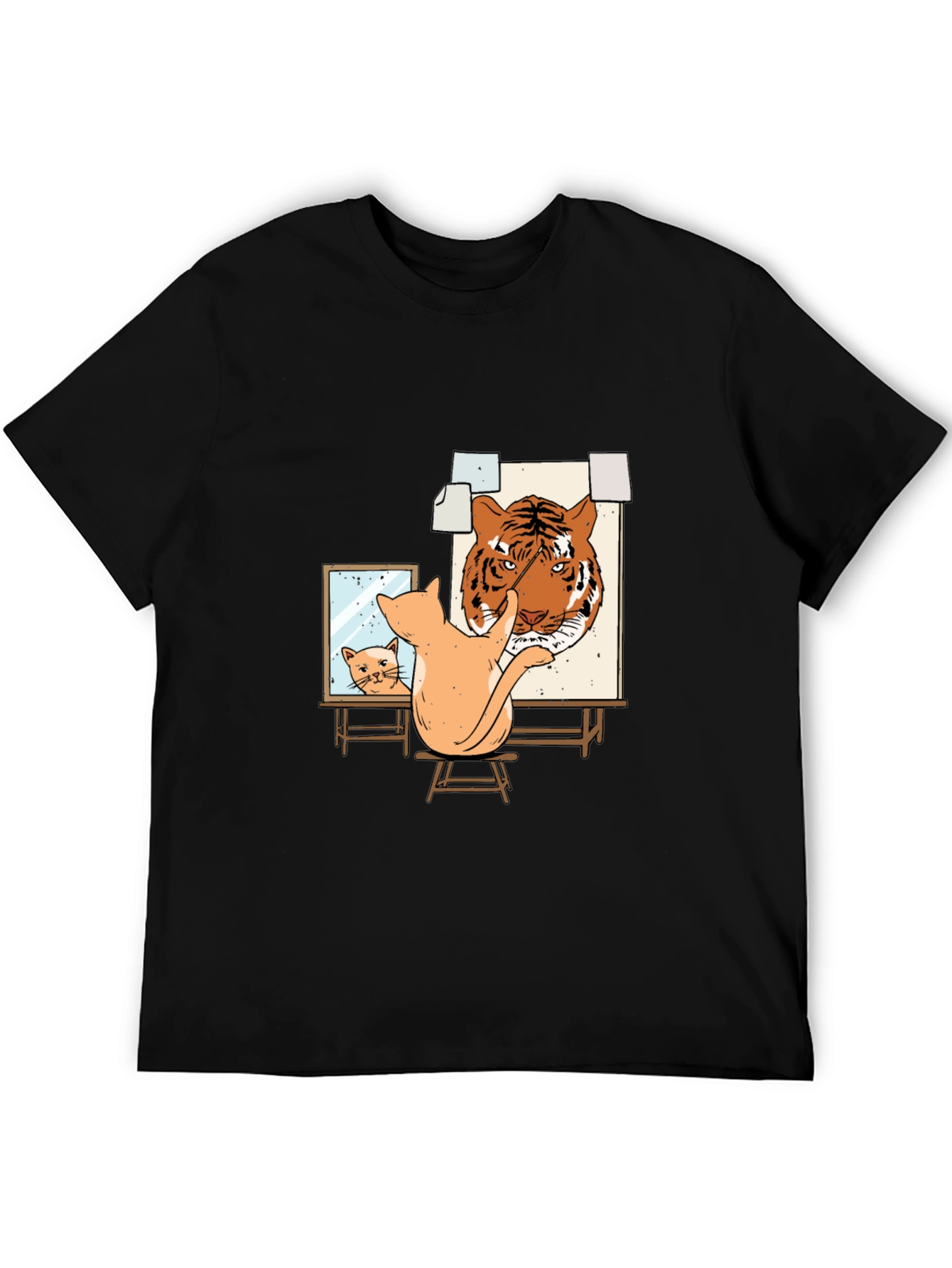 Black Cat Painting Tiger T-Shirt - Artistic & Unique Design view 5