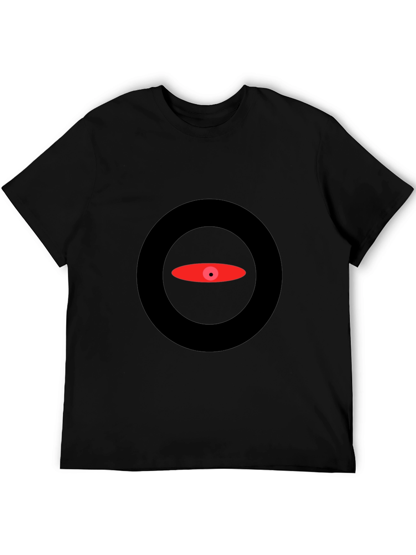 Black Abstract Eye Graphic Black T-Shirt view 5