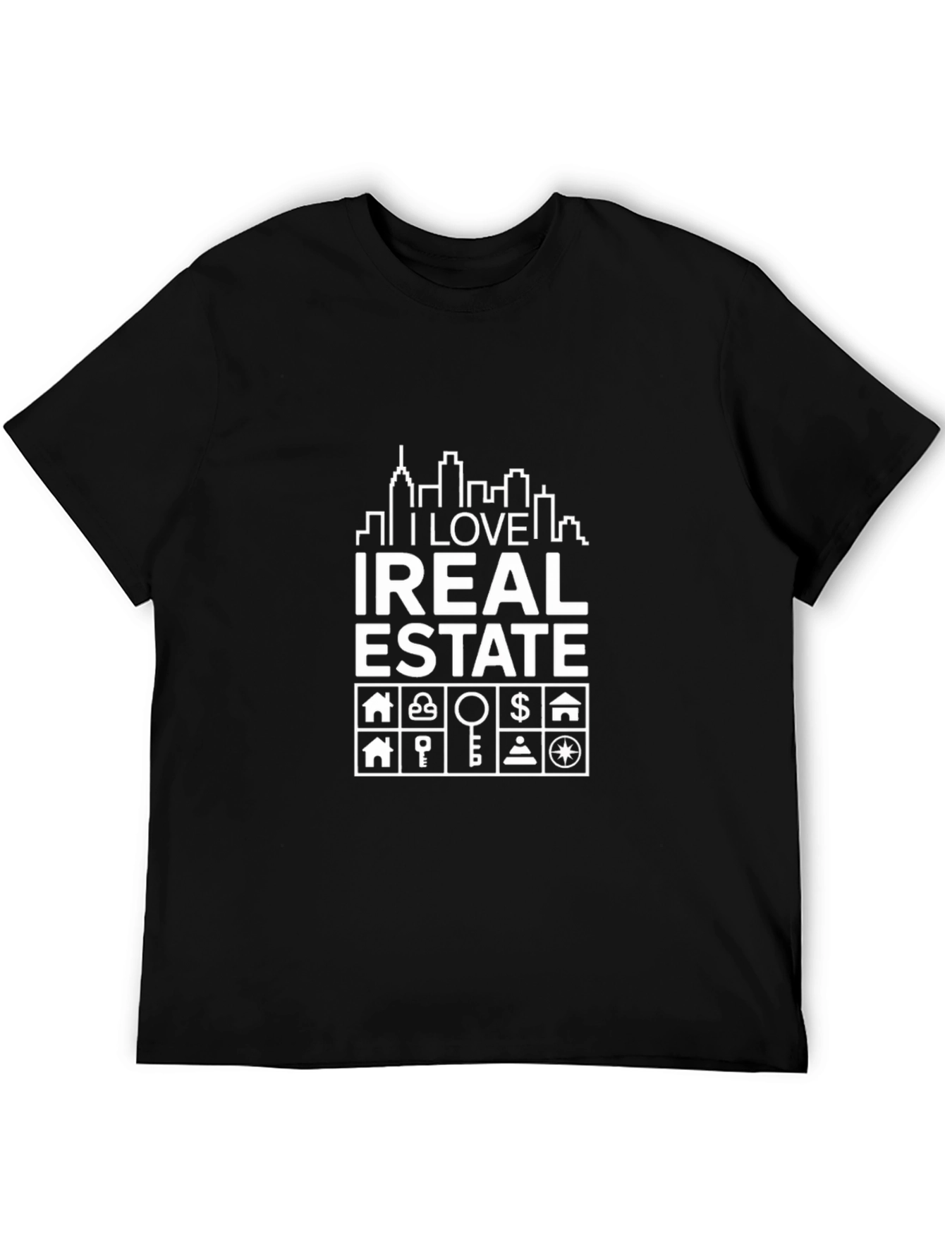 Black I Love Real Estate Black Graphic Tee view 5