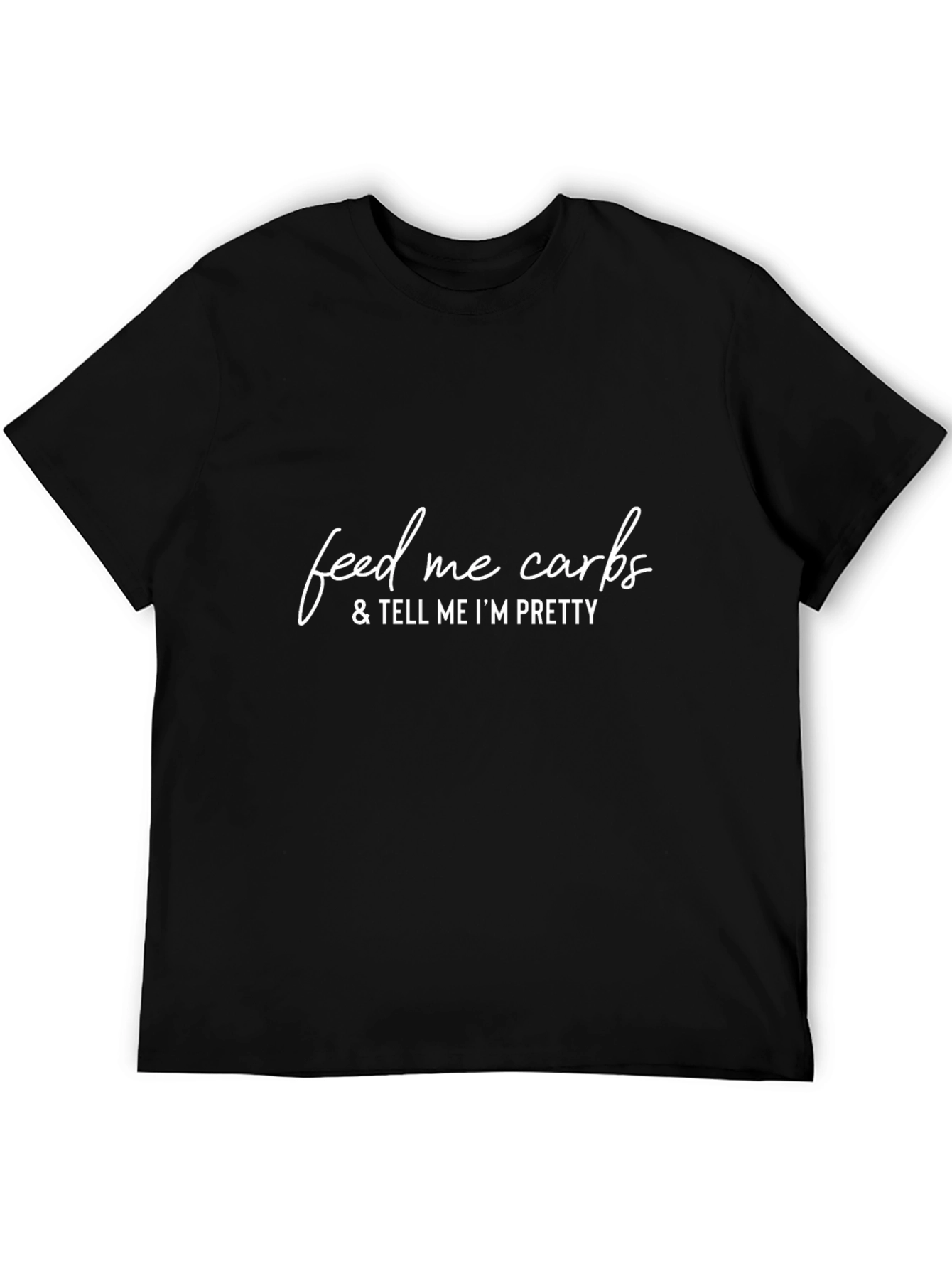 Black Feed Me Carbs Graphic Tee - Soft Cotton Comfort view 5
