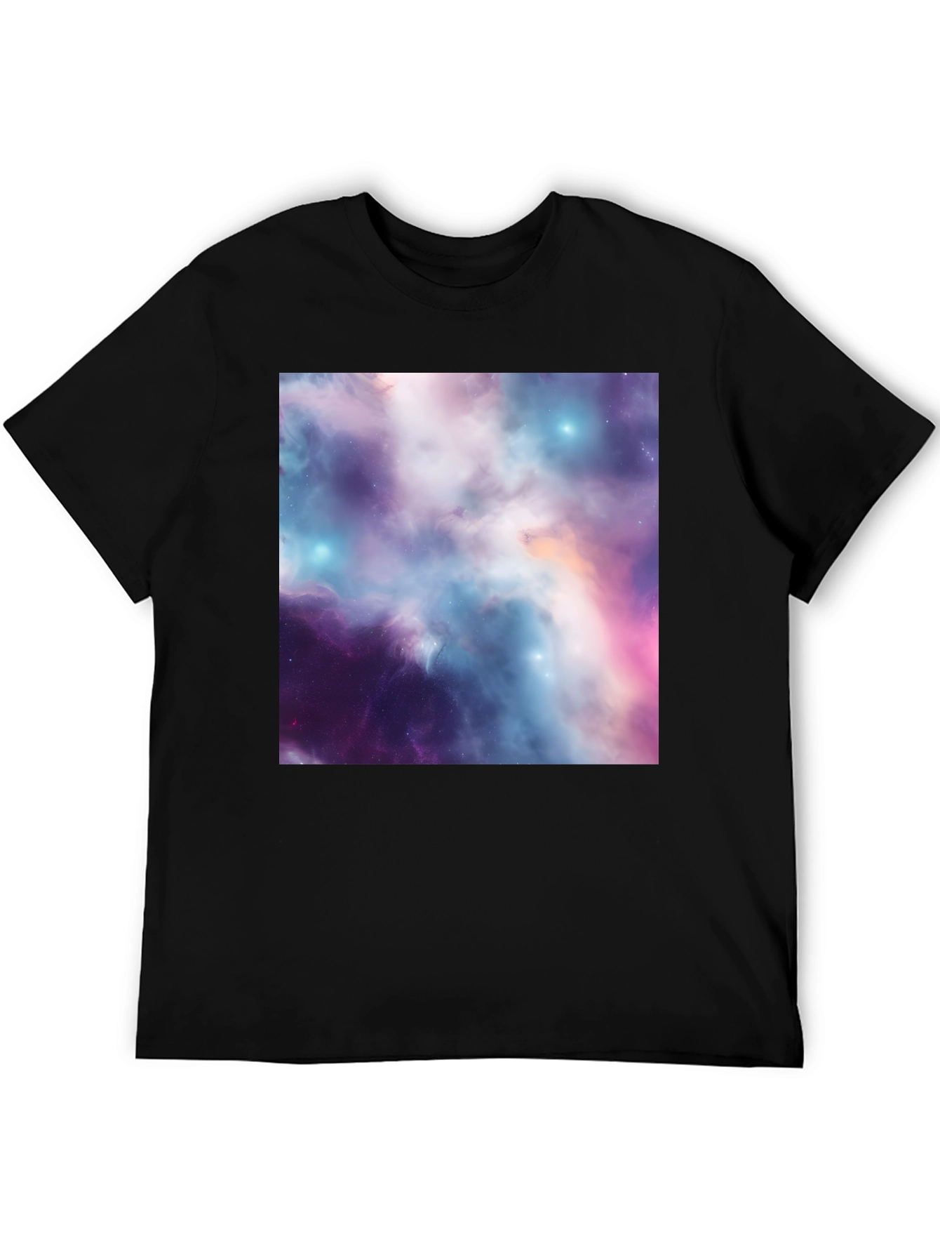 Black Nebula Print Black T-Shirt view 5