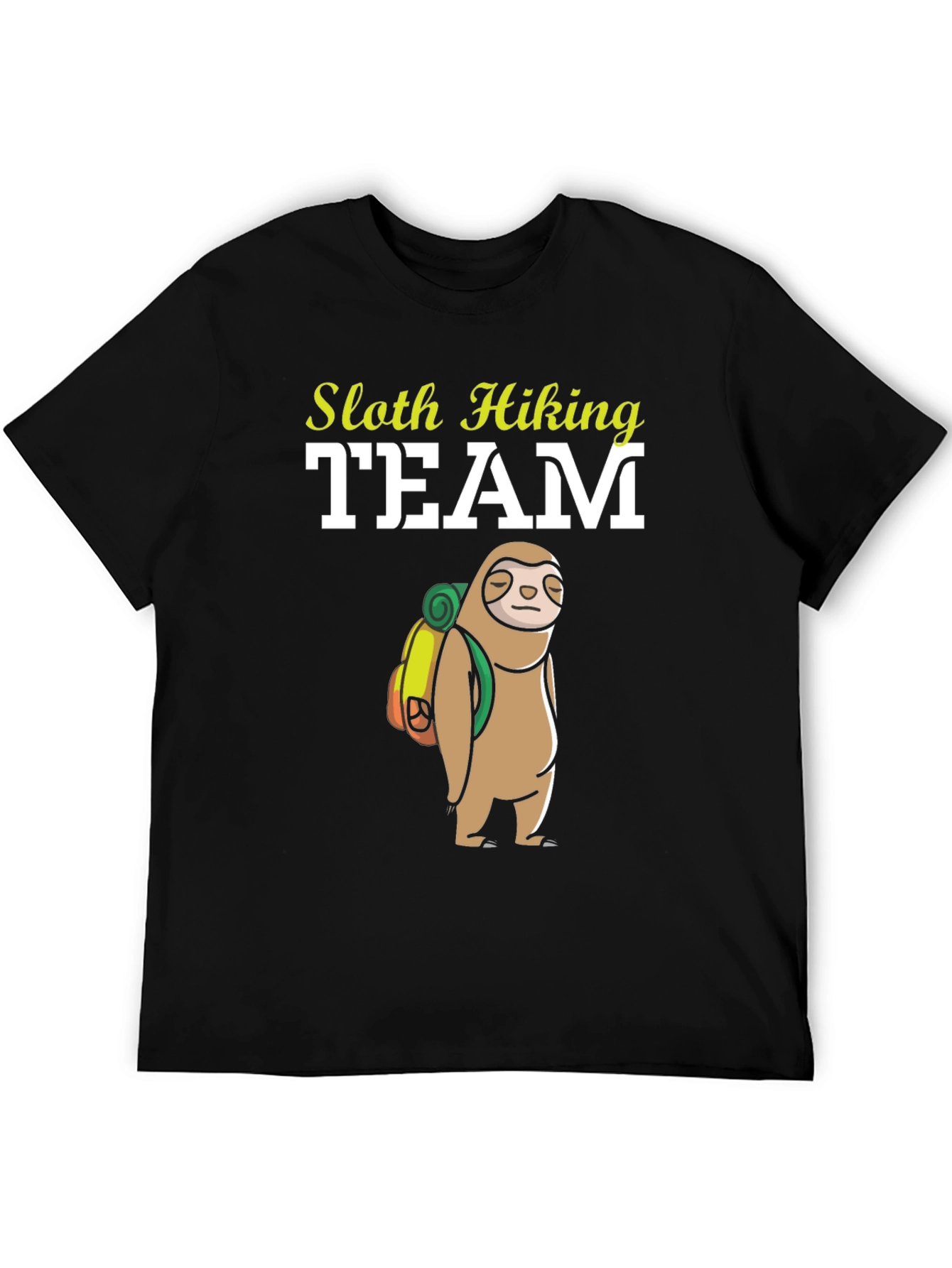 Black Sloth Hiking Team T-Shirt - Funny Adventure Tee view 5