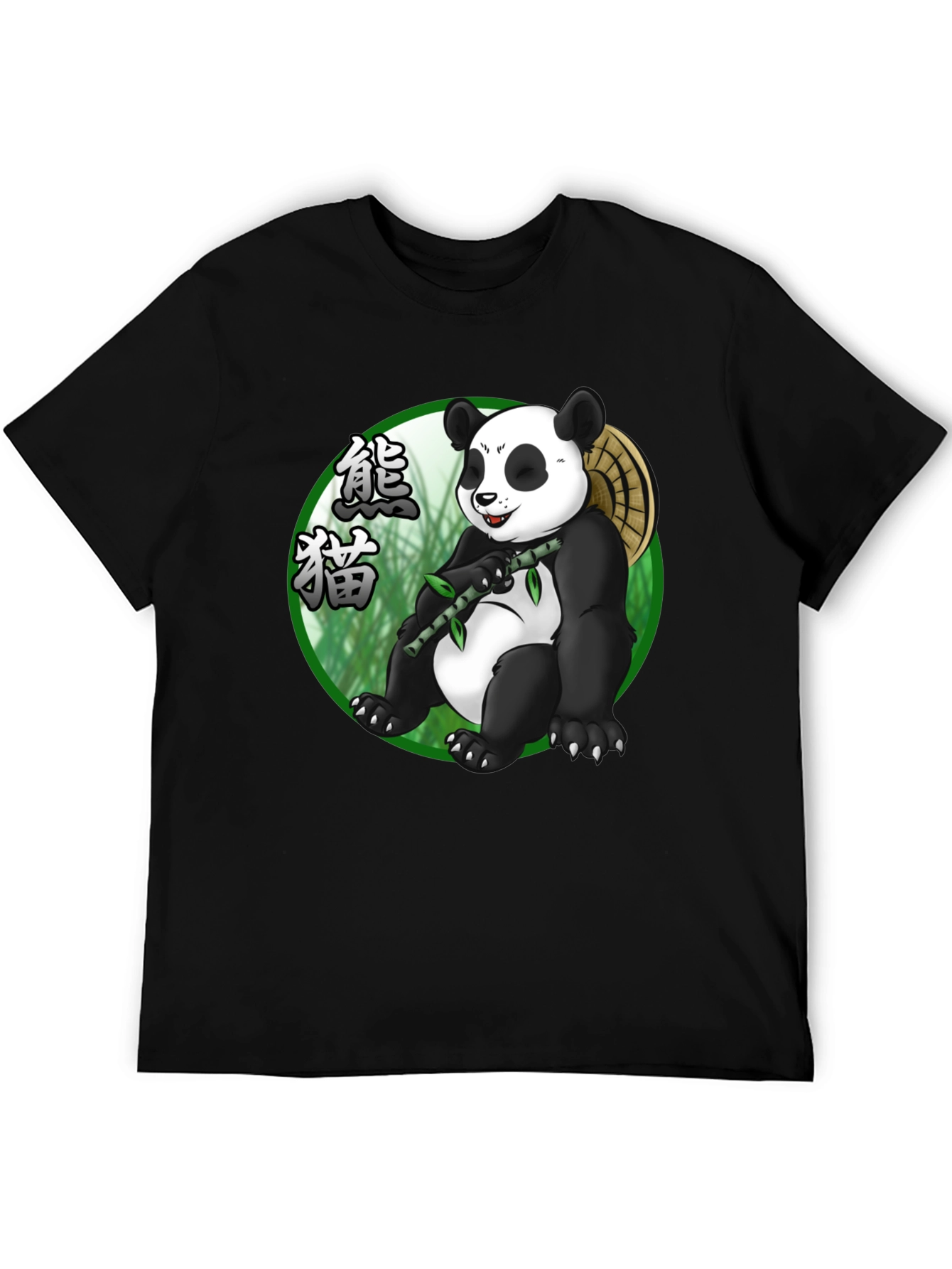 Black Panda Graphic Black T-Shirt - Unique Panda Bear Design view 5