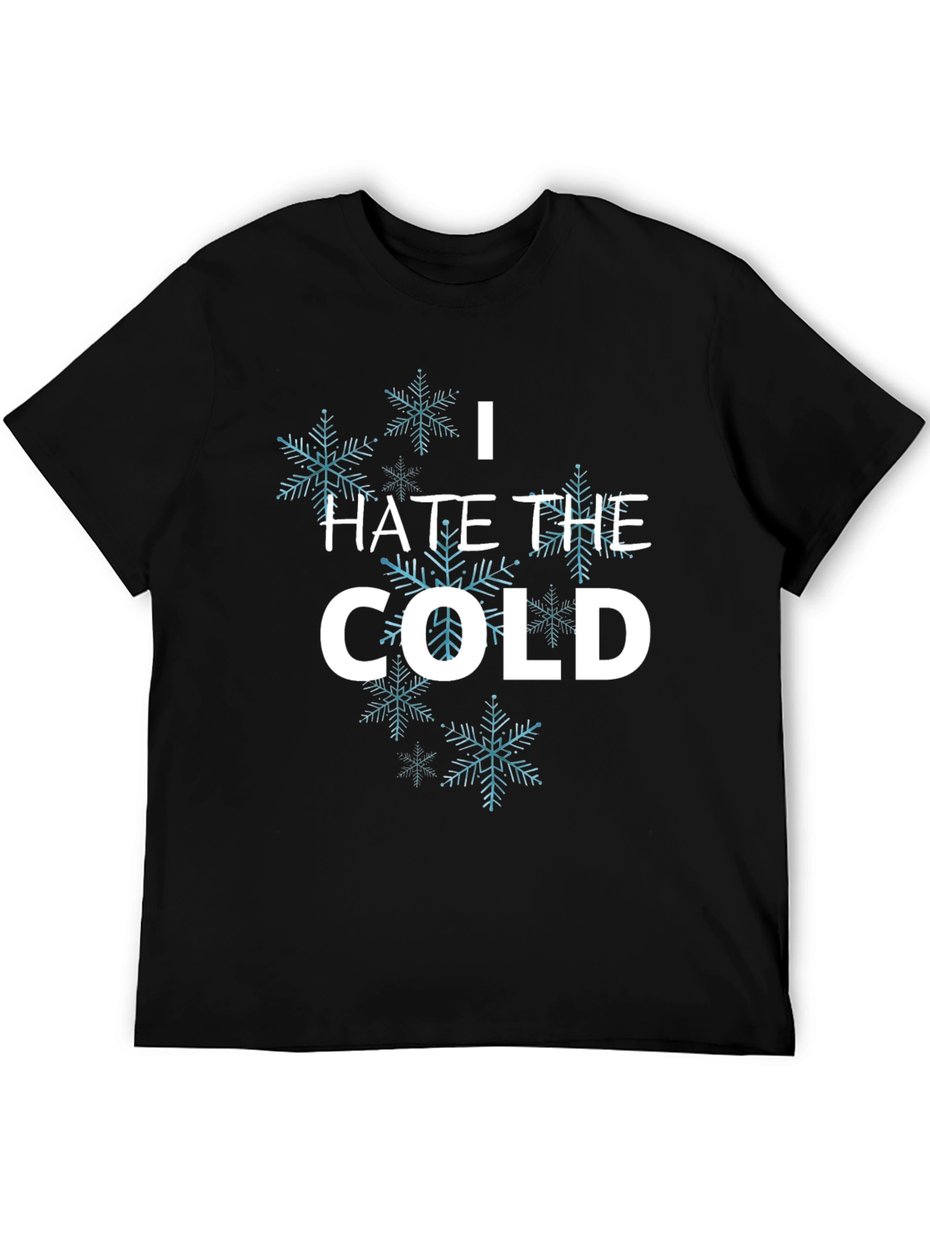 Black I Hate the Cold Snowflake T-Shirt - Unisex Black Tee view 5