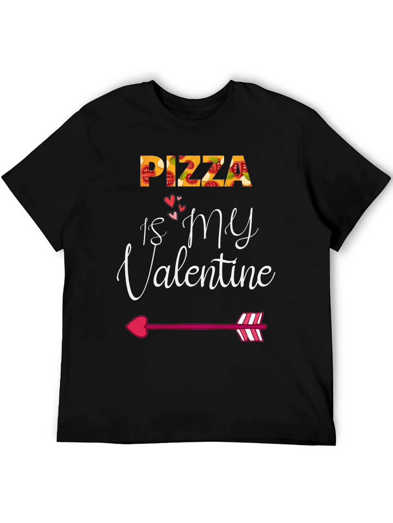 Black Pizza Is My Valentine Graphic Tee view 5