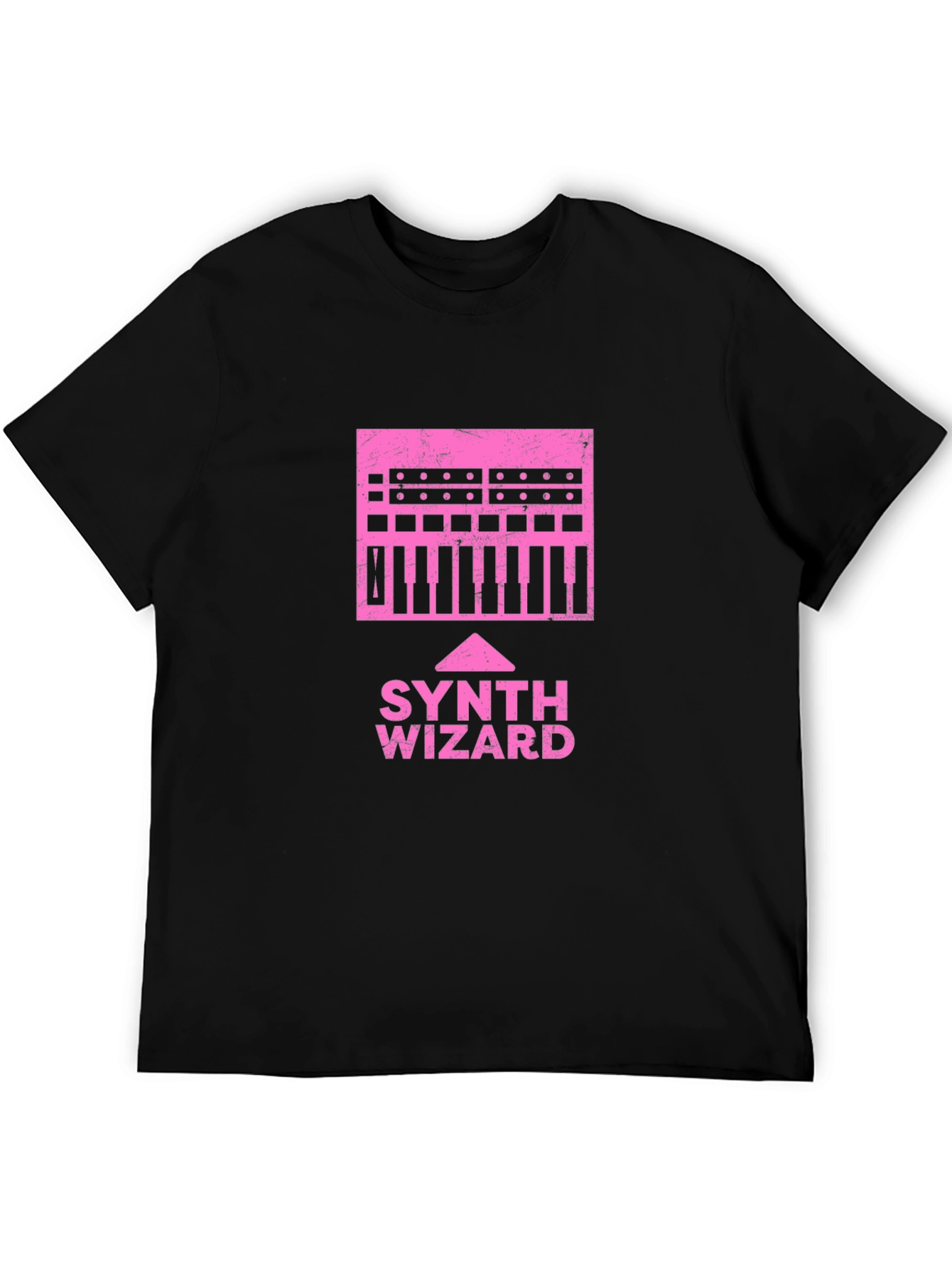 Black Synth Wizard Graphic T-Shirt - Black view 5