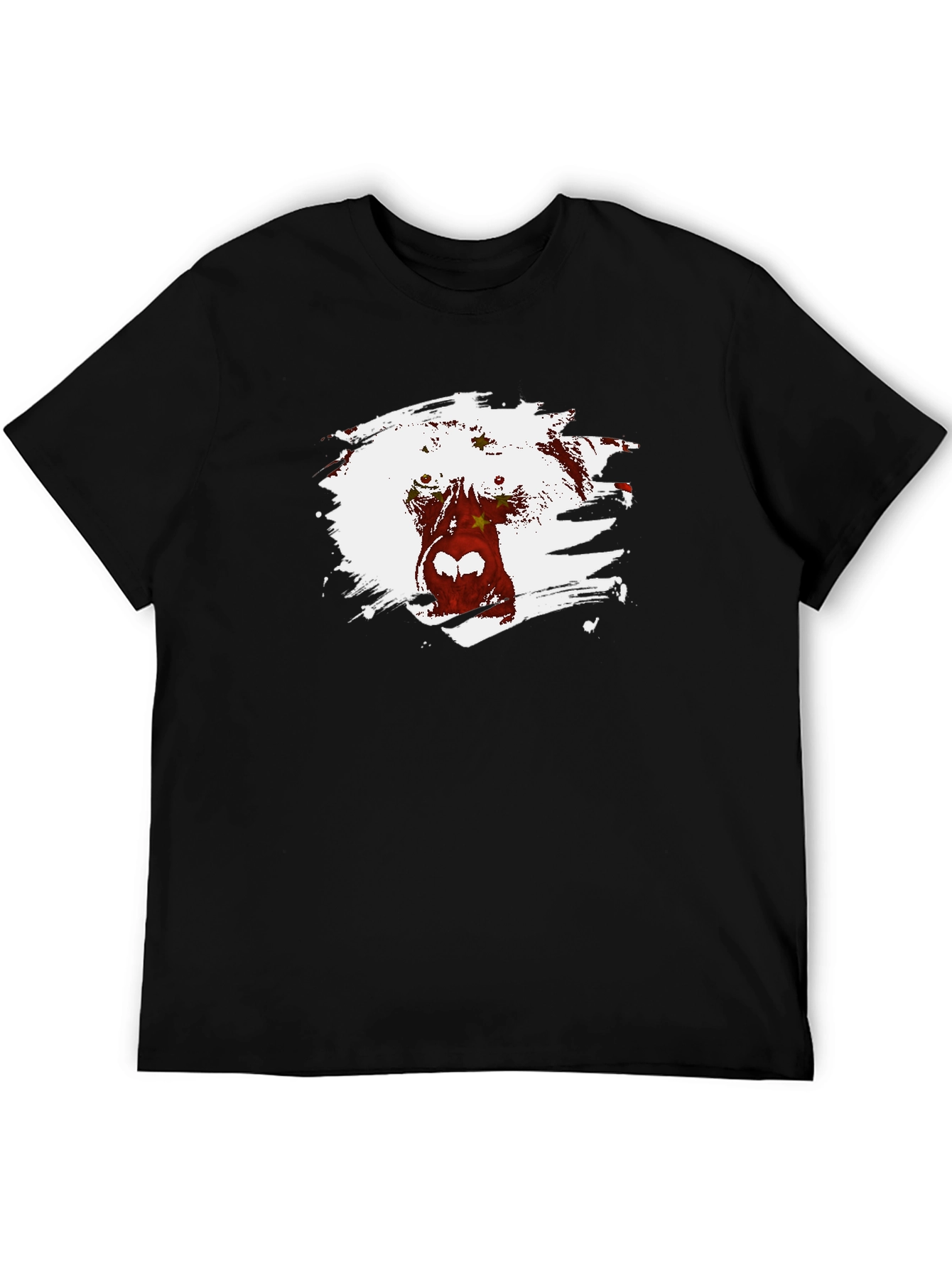 Abstract Graphic Print Crew Neck T-Shirt - 5