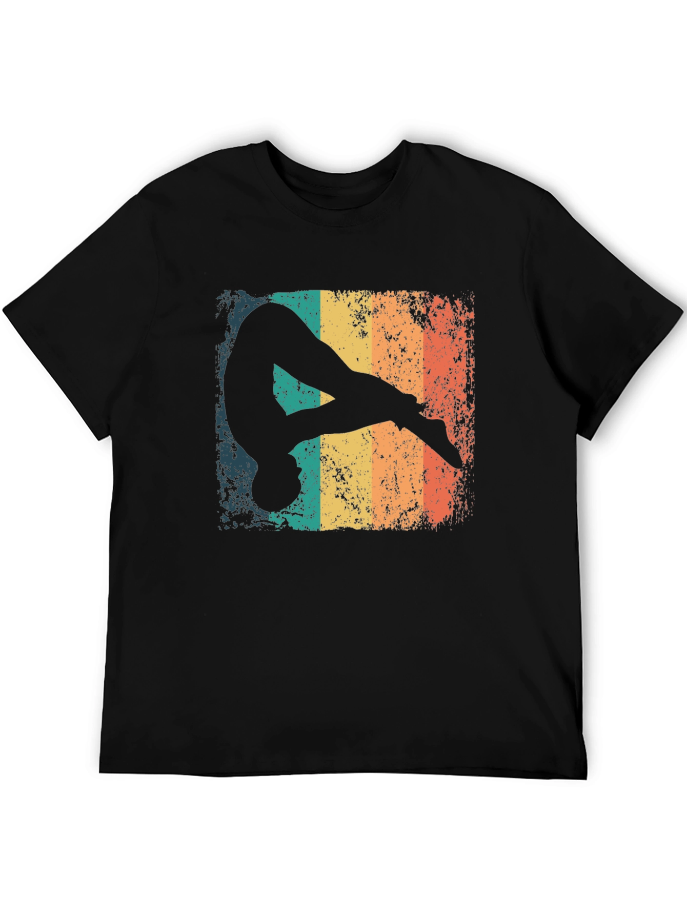 Black Retro Gymnast Graphic T-Shirt view 5