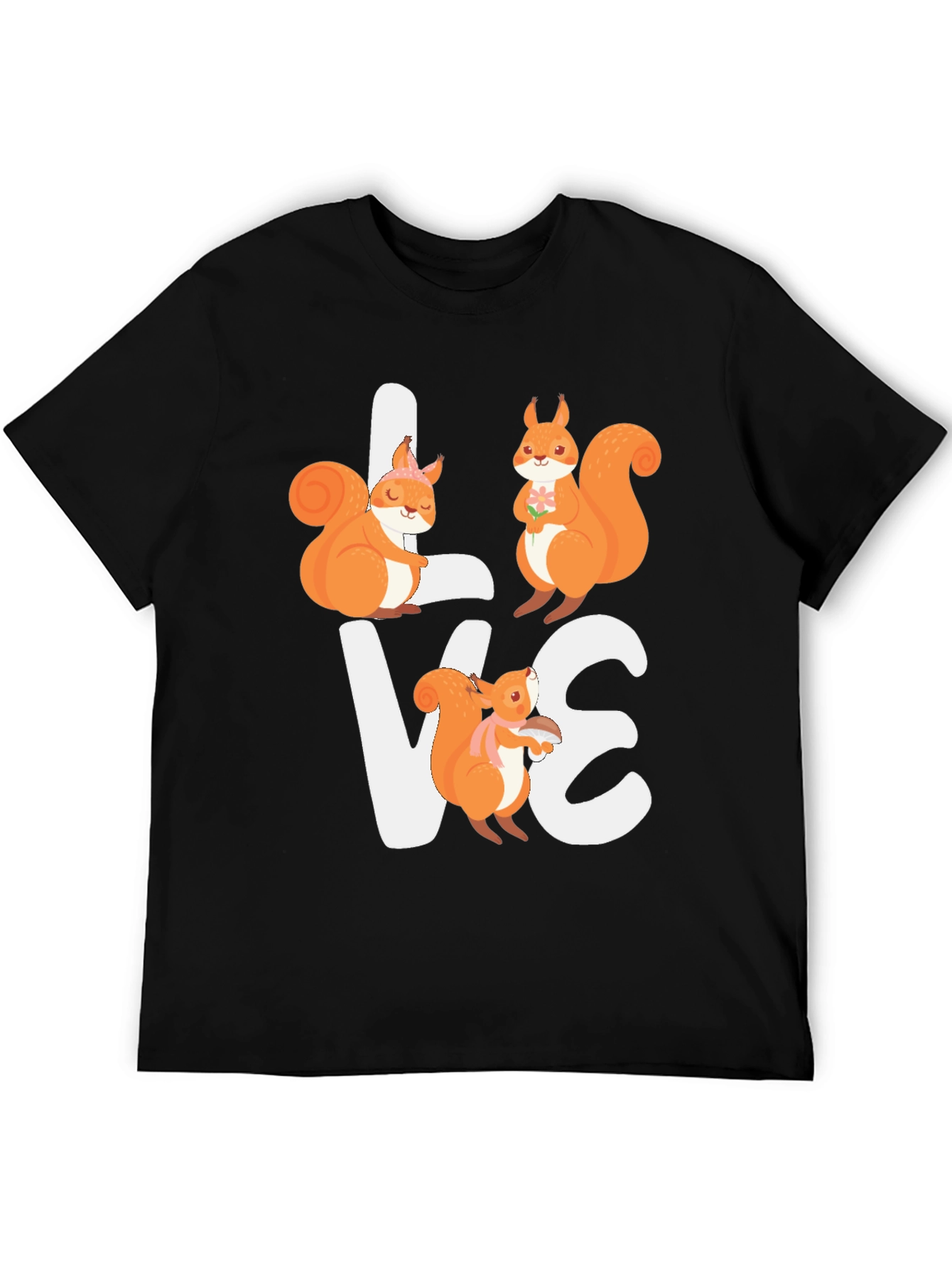 Black Squirrel Love Graphic T-Shirt - Adorable Animal Tee view 5