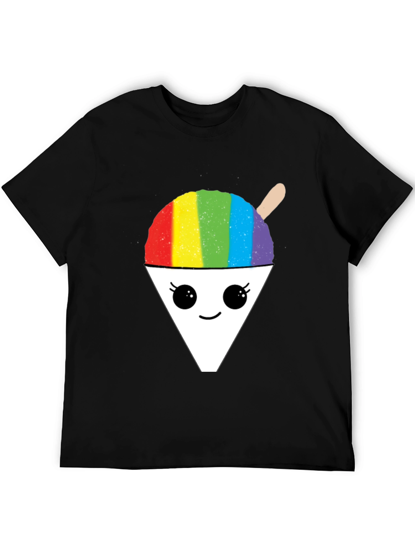 Black Rainbow Shaved Ice Graphic Tee - Cute Foodie Shirt view 5