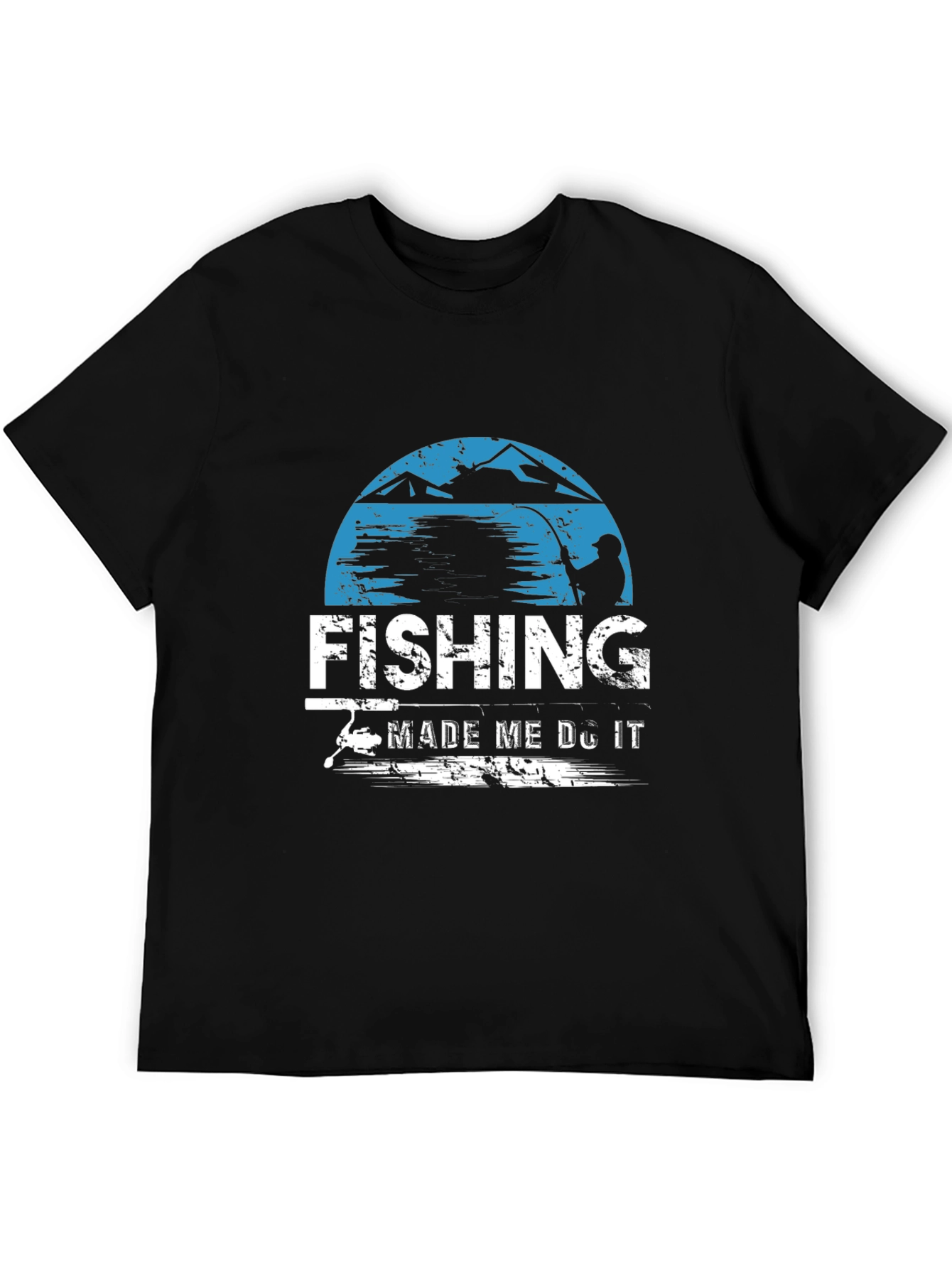 Black Fishing Made Me Do It Graphic T-Shirt view 5