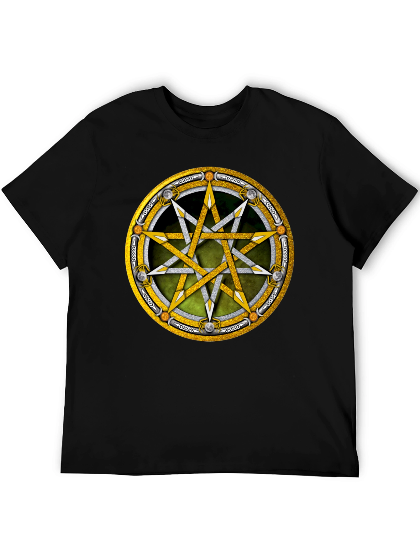 Black Occult Star Graphic Tee - Black view 5