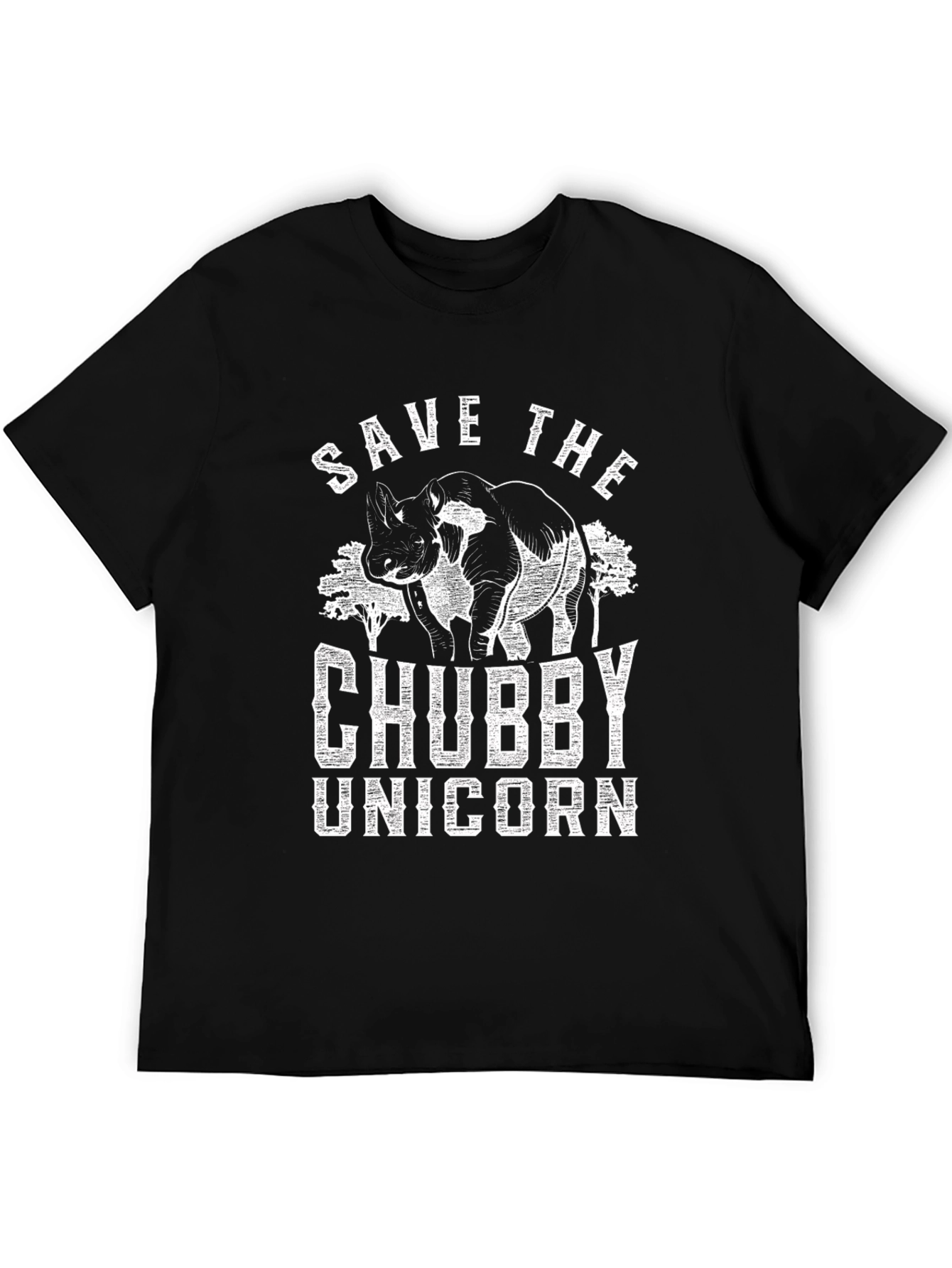 Black Save the Chubby Unicorn T-Shirt view 5