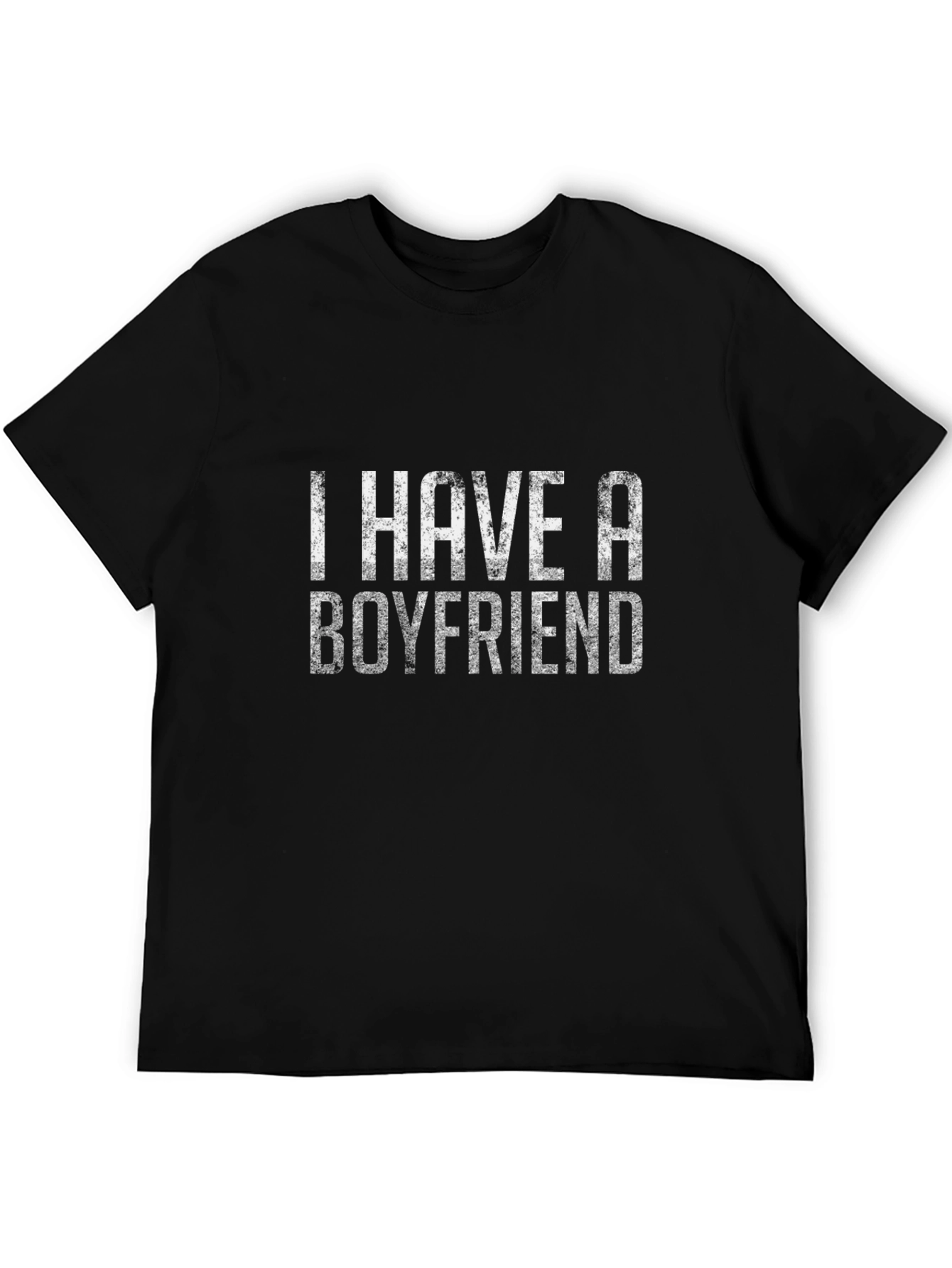 Black I Have A Boyfriend Funny Slogan T-Shirt view 5