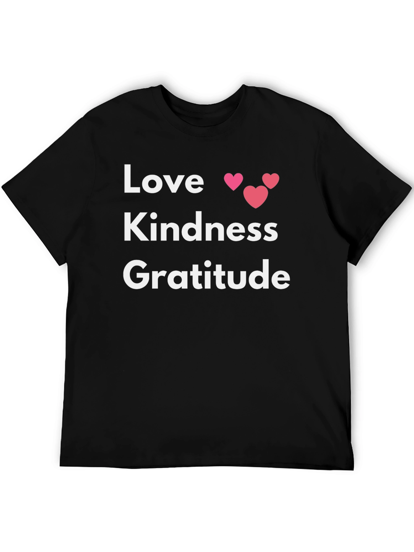 Black Love Kindness Gratitude Graphic Tee - Black view 5