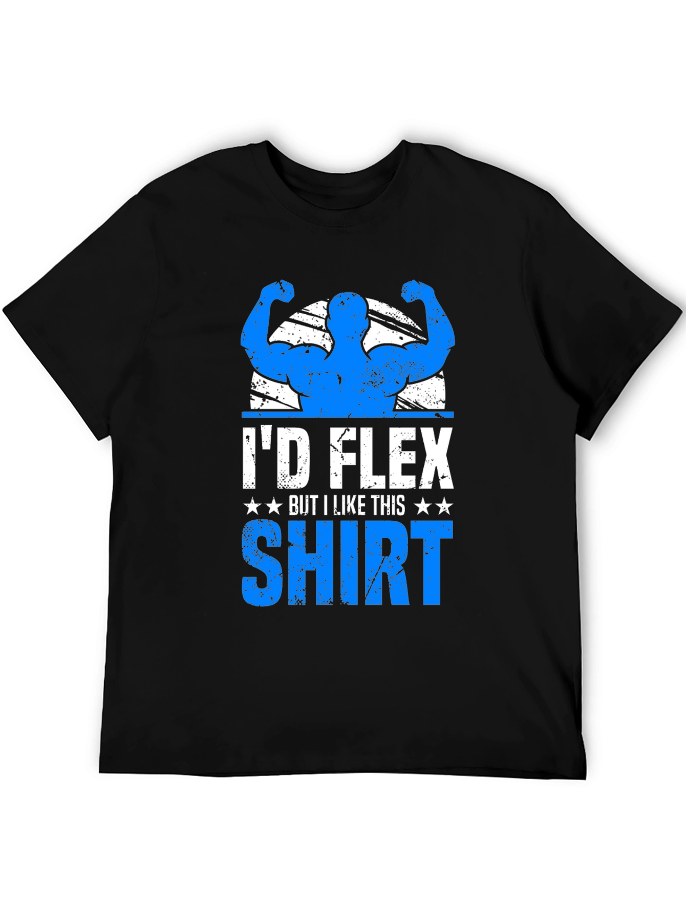 Black I'd Flex But I Like This Shirt - Novelty Graphic Tee view 5