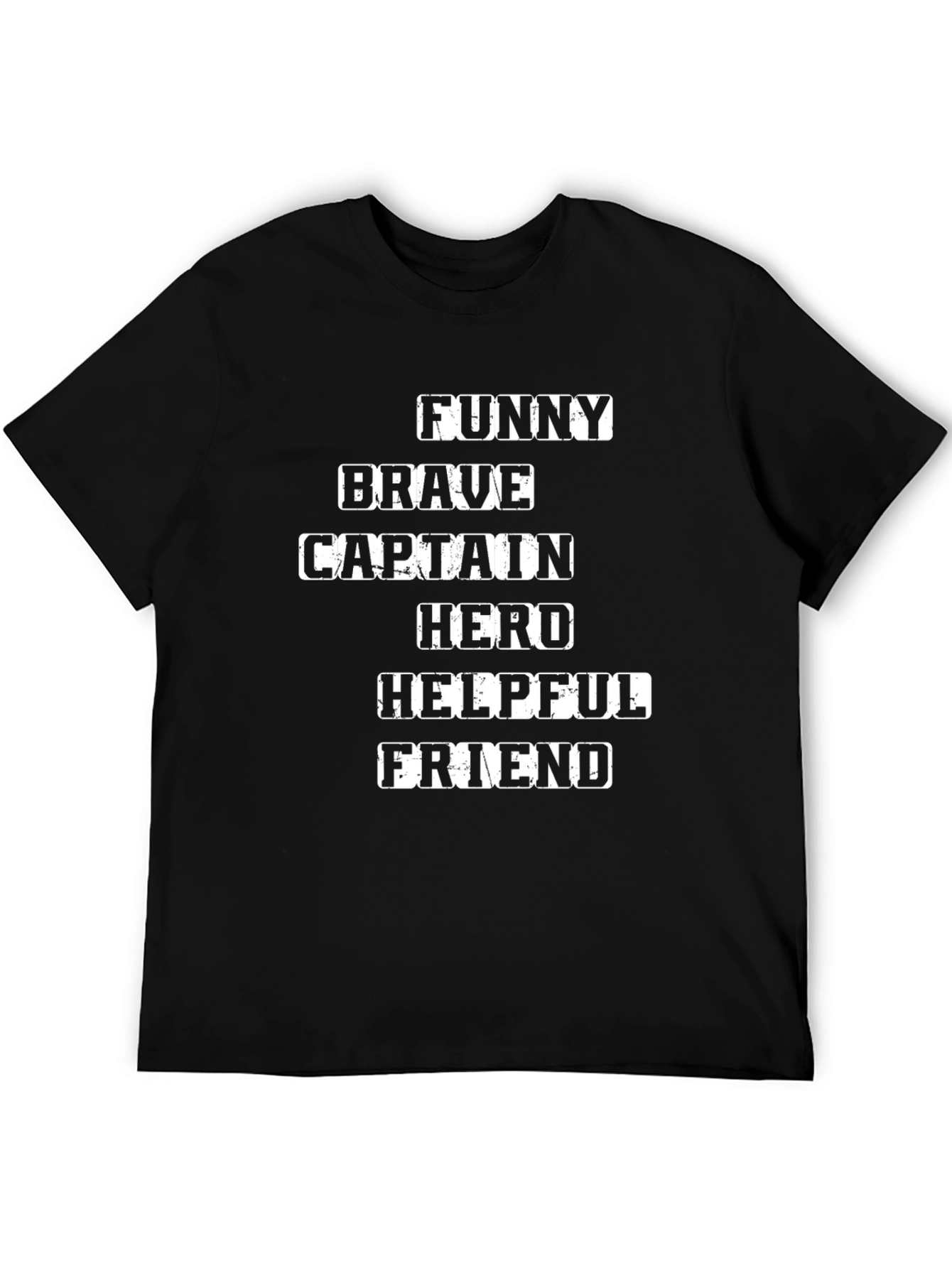 Black Funny Brave Captain Hero T-Shirt view 5
