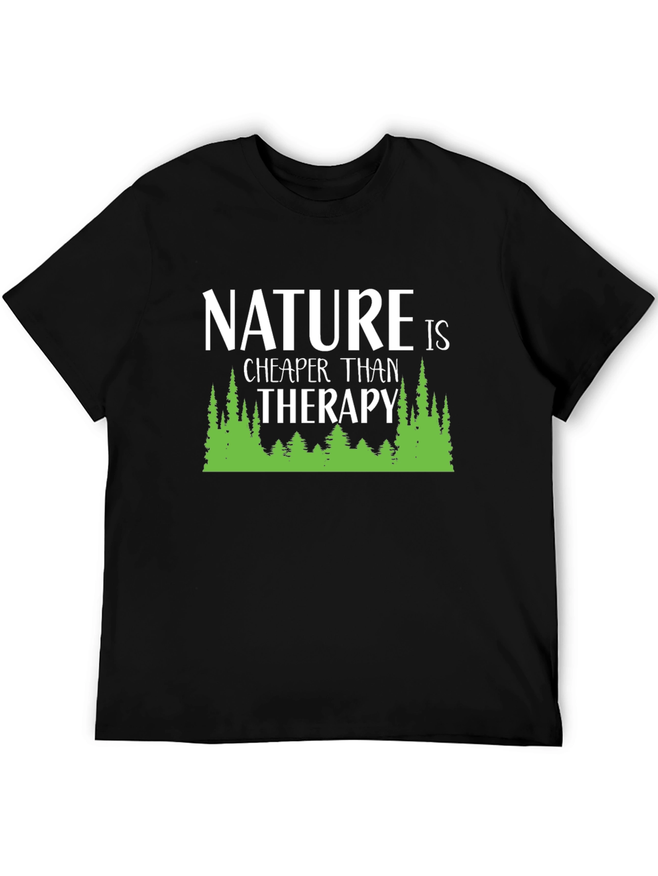 Black Nature is Cheaper Than Therapy Graphic Tee view 5