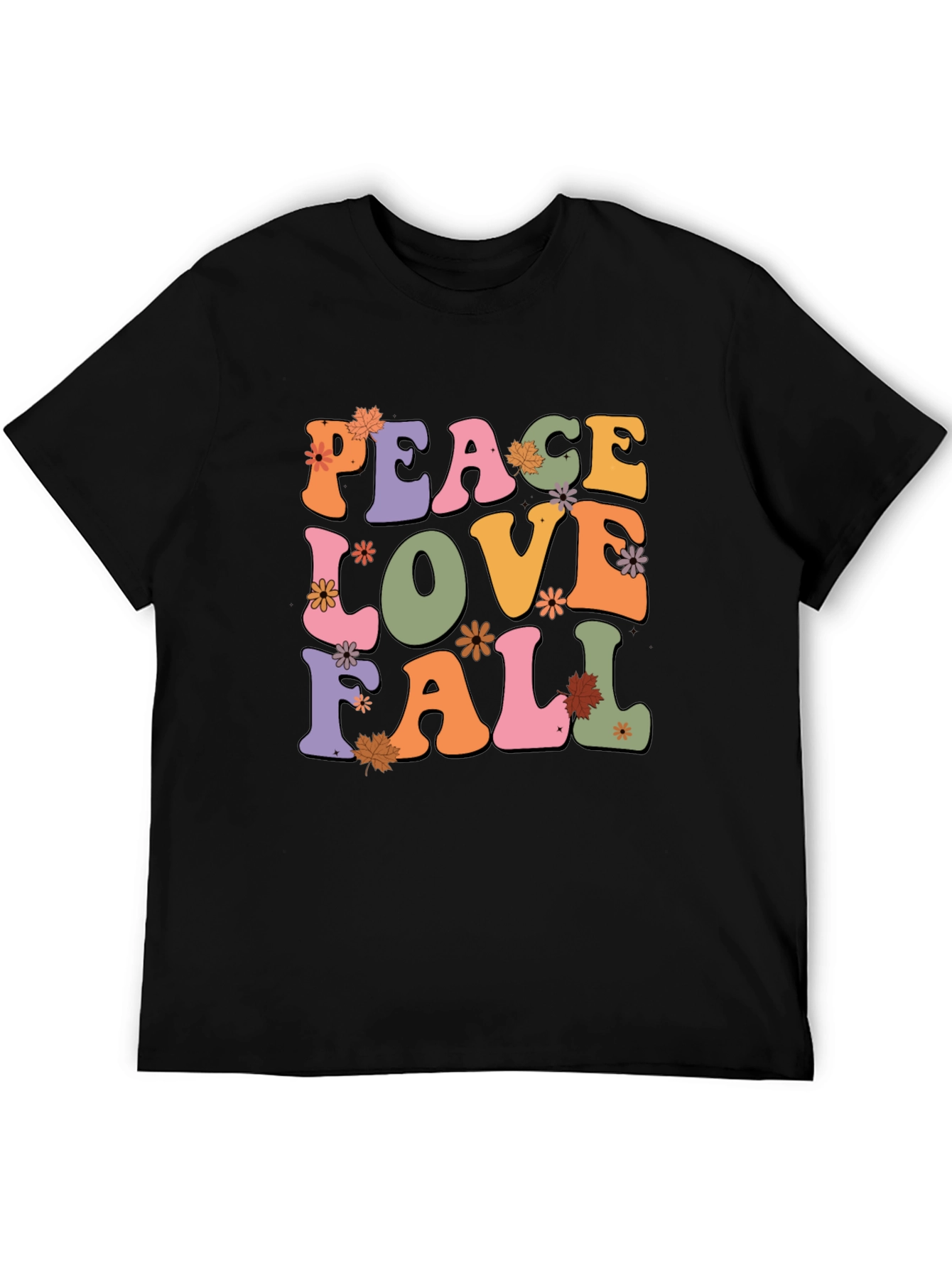 Black Peace Love Fall Graphic Tee view 5