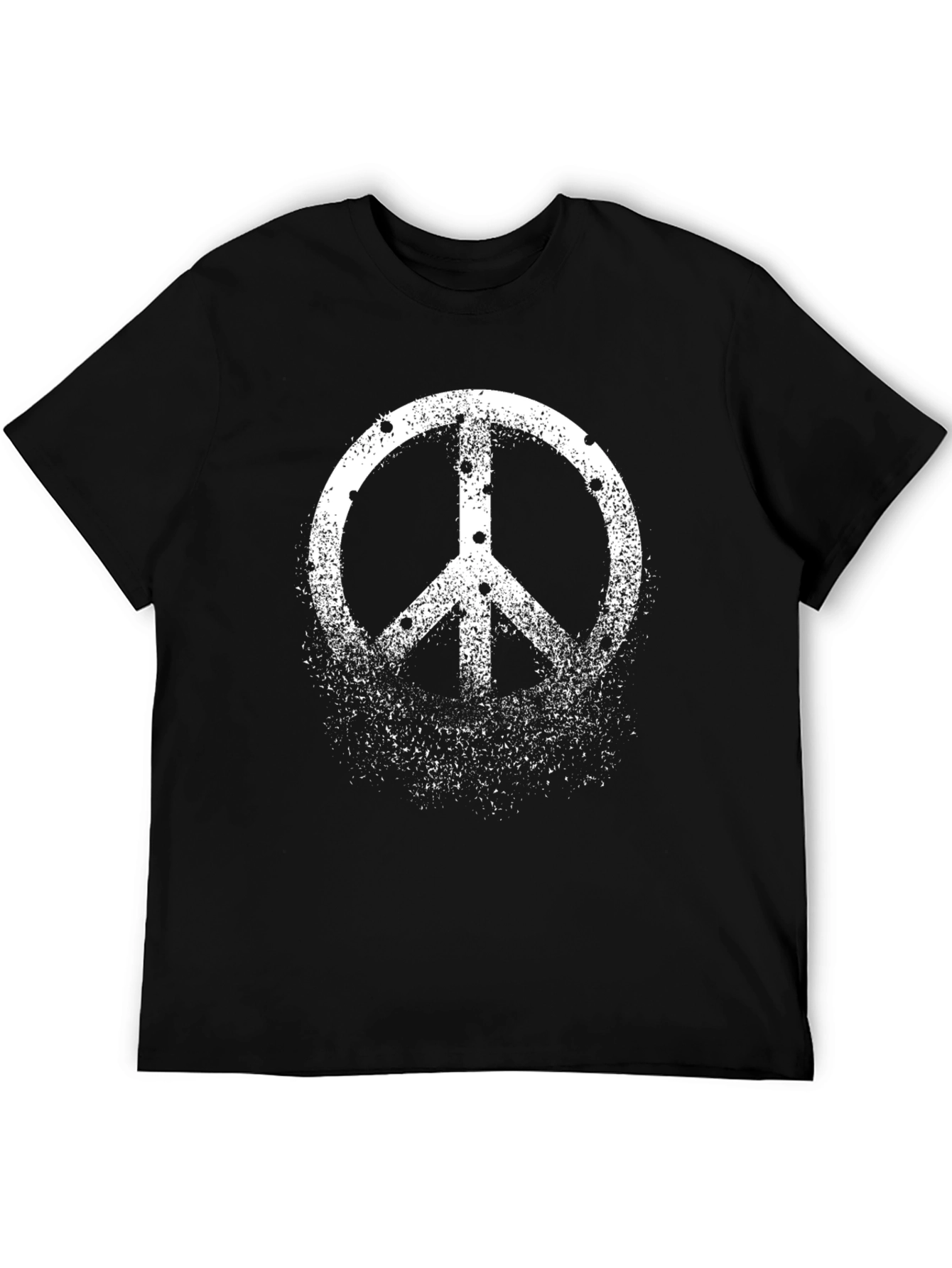 Black Vintage Peace Sign Graphic T-Shirt view 5