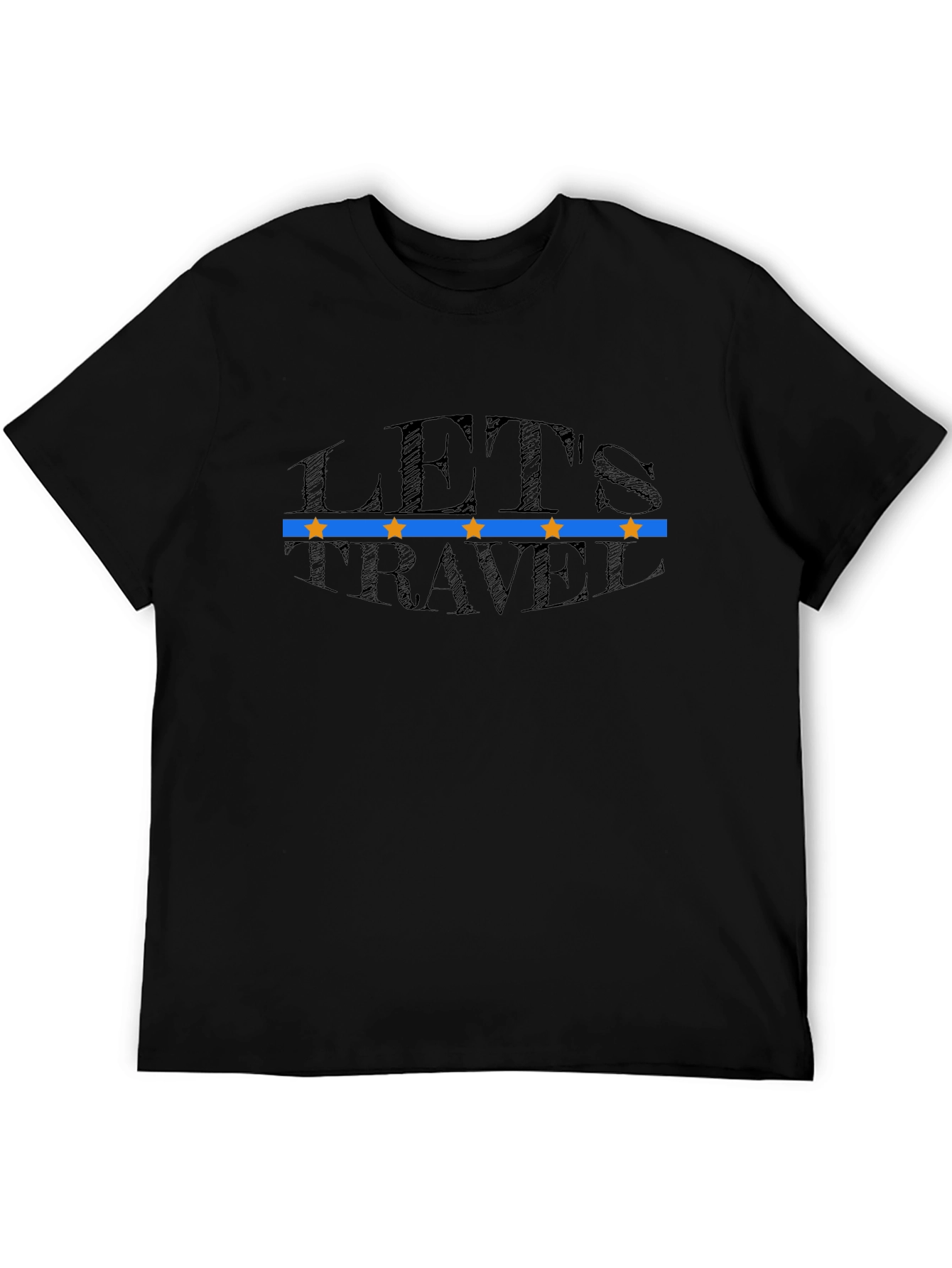 Black Let's Travel Graphic Tee - Black Short Sleeve view 5